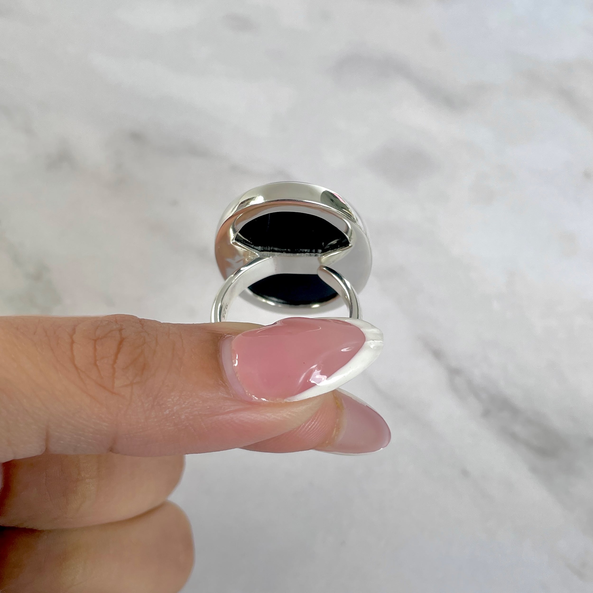 Black Onyx Adjustable Ring-(BOX-R-111.)