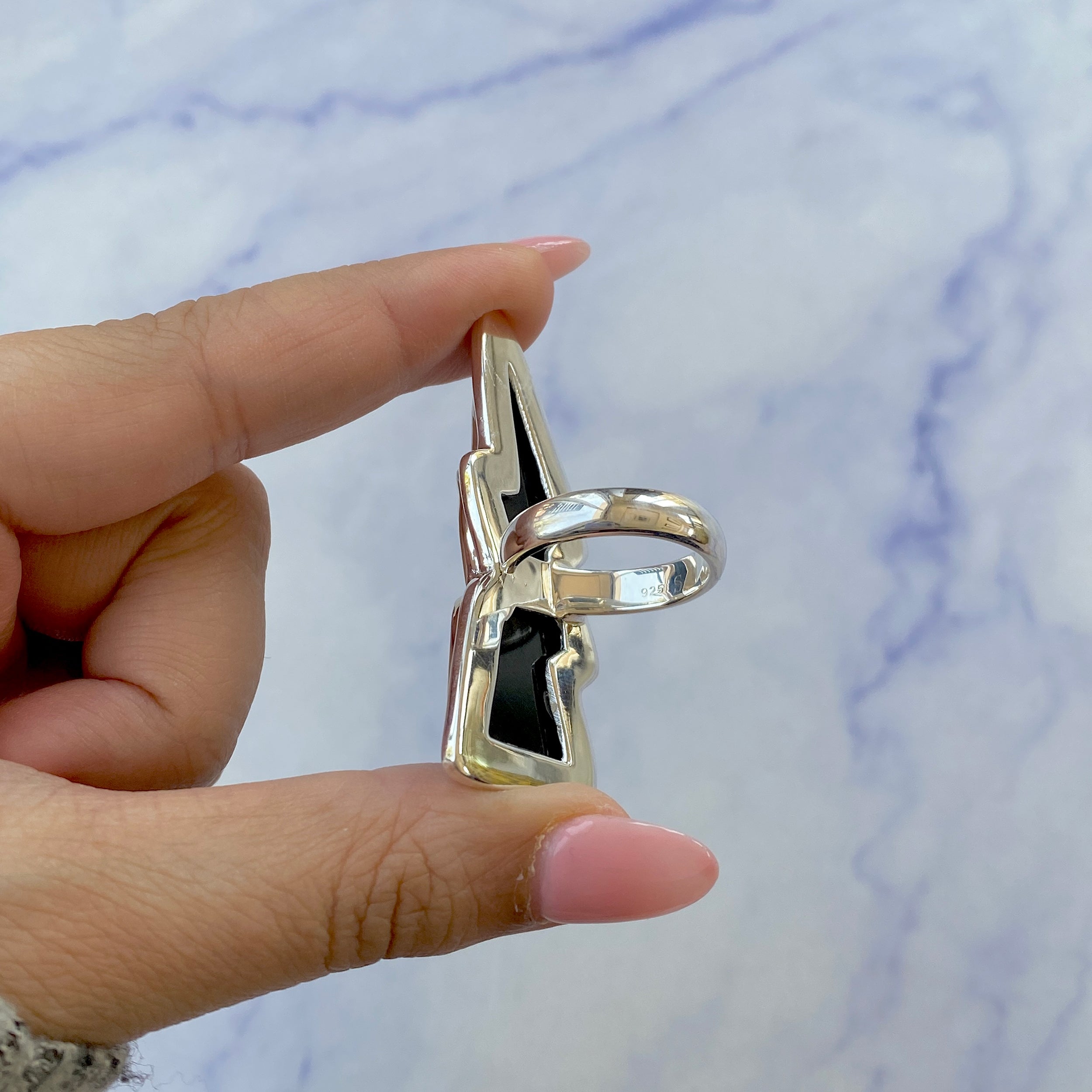 Thunderbolt Black Onyx Adjustable Ring-(BOX-R-48.)