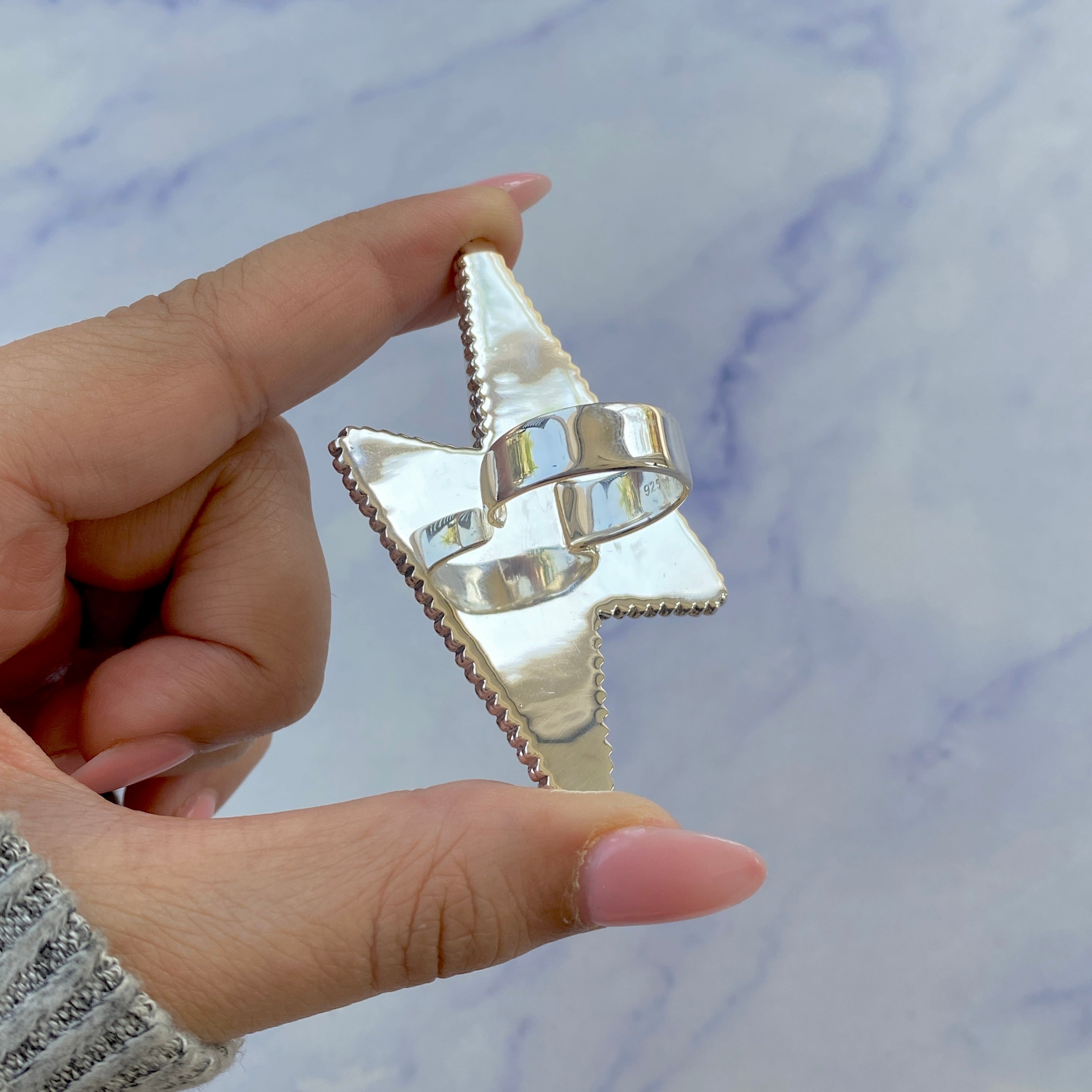 Thunderbolt Black Onyx Adjustable Ring-(BOX-R-54.)