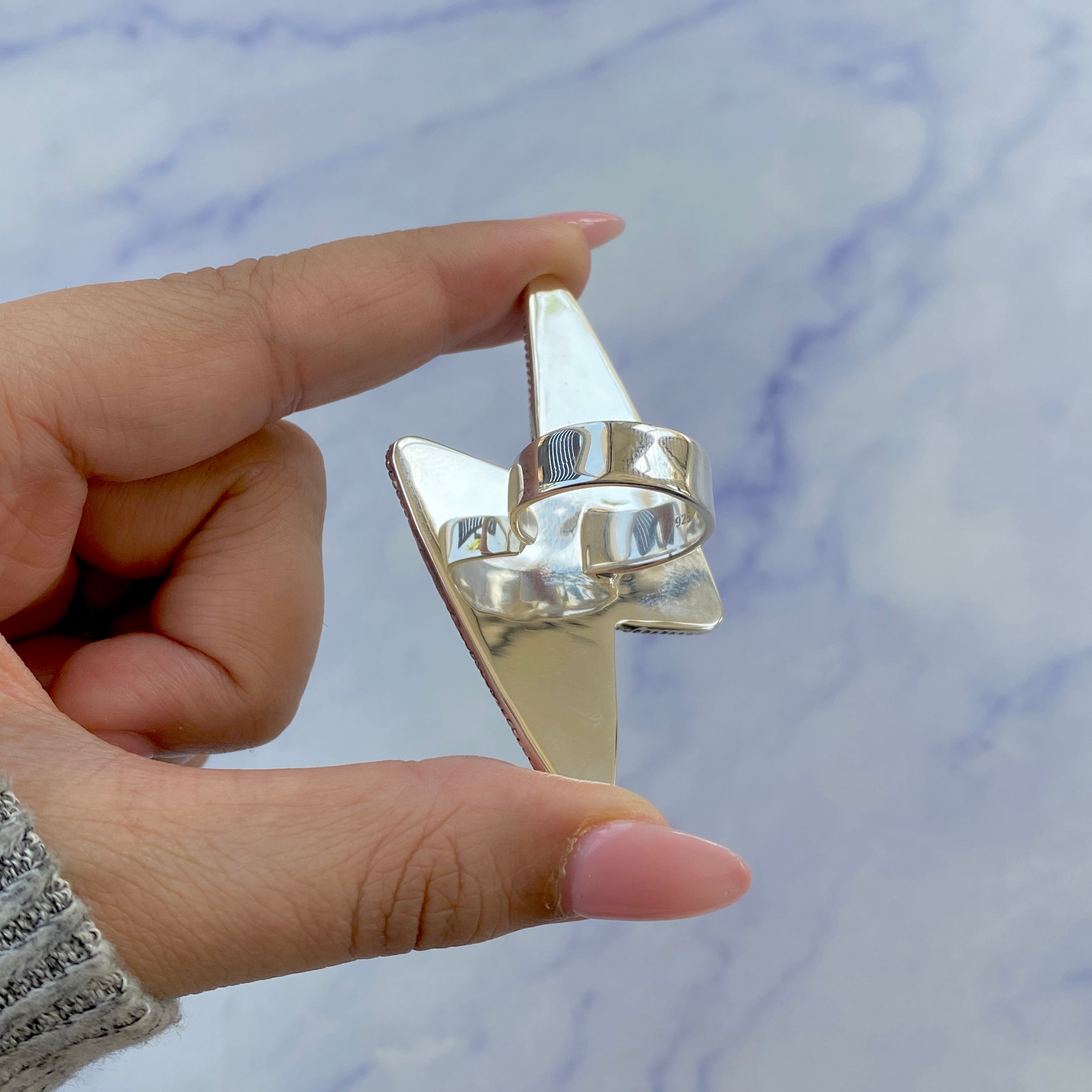 Thunderbolt Black Onyx Adjustable Ring-(BOX-R-60.)