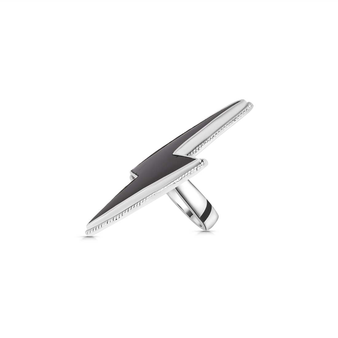 Thunderbolt Black Onyx Adjustable Ring-(BOX-R-61.)