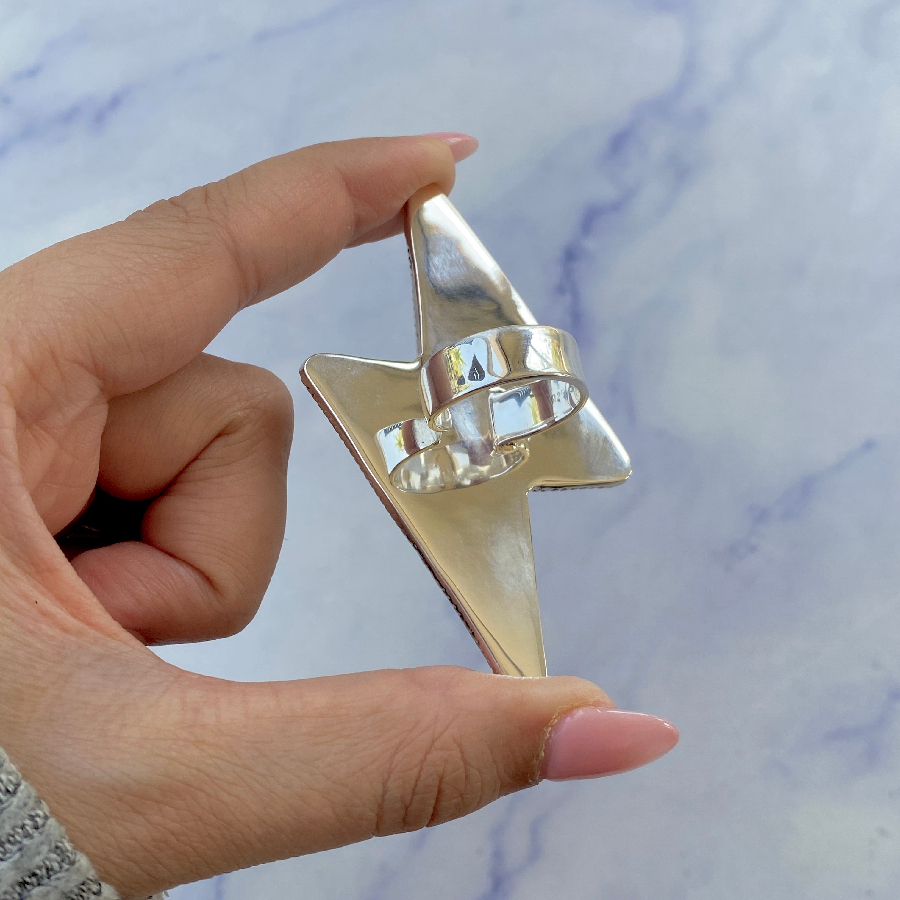 Thunderbolt Black Onyx Adjustable Ring-(BOX-R-61.)