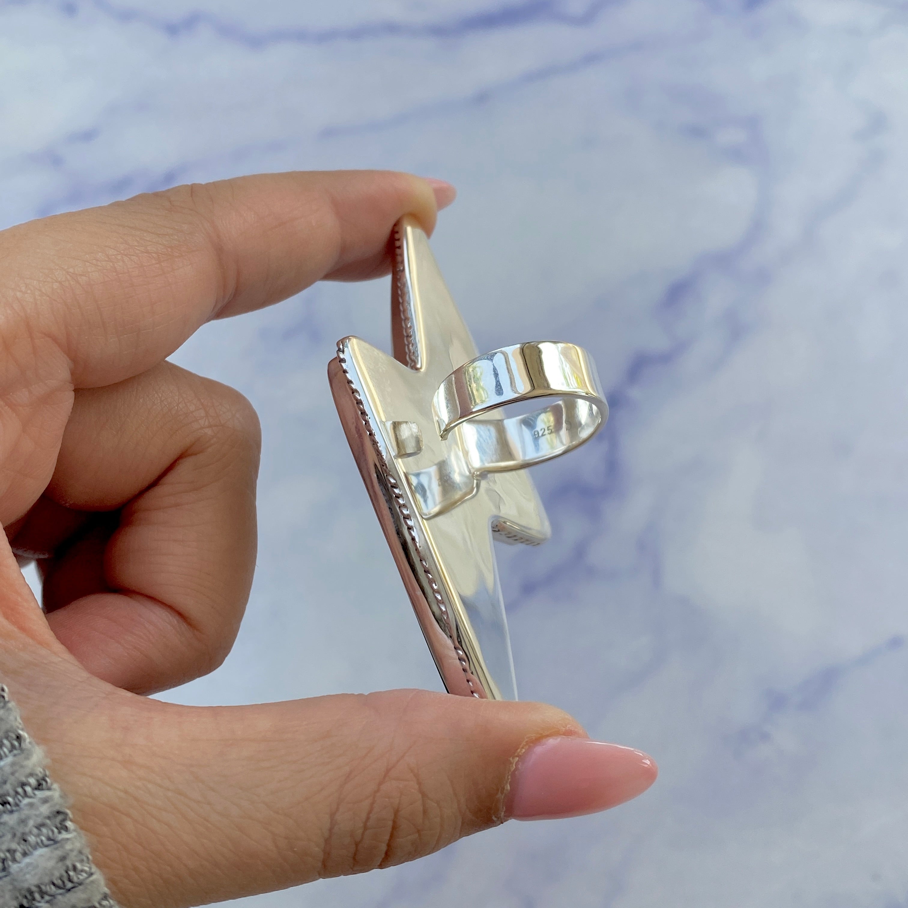 Thunderbolt Black Onyx Adjustable Ring-(BOX-R-63.)