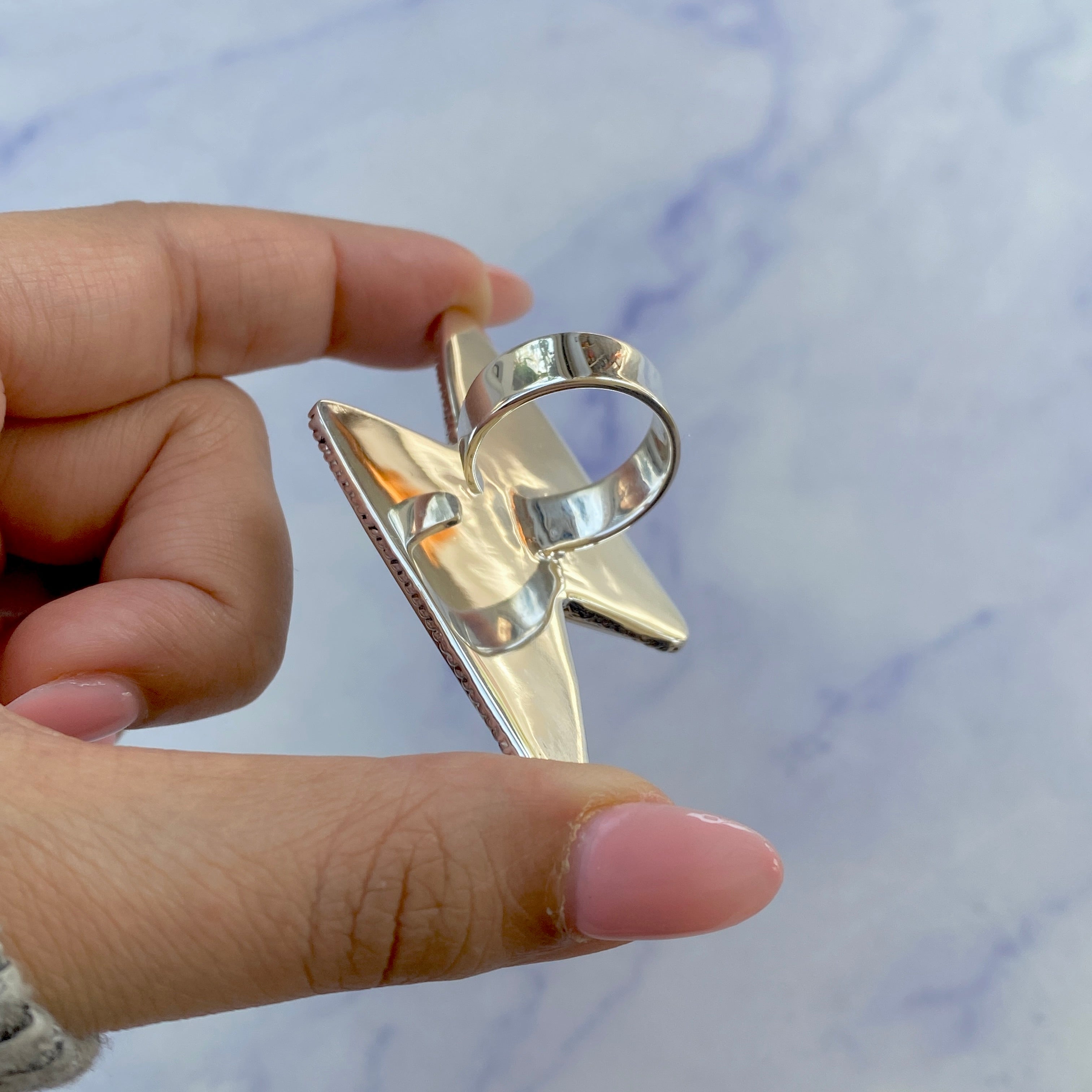 Thunderbolt Black Onyx Adjustable Ring-(BOX-R-65.)