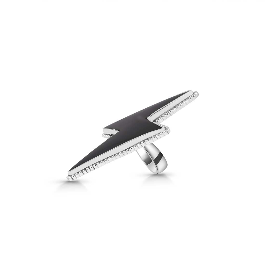 Thunderbolt Black Onyx Adjustable Ring-(BOX-R-68.)