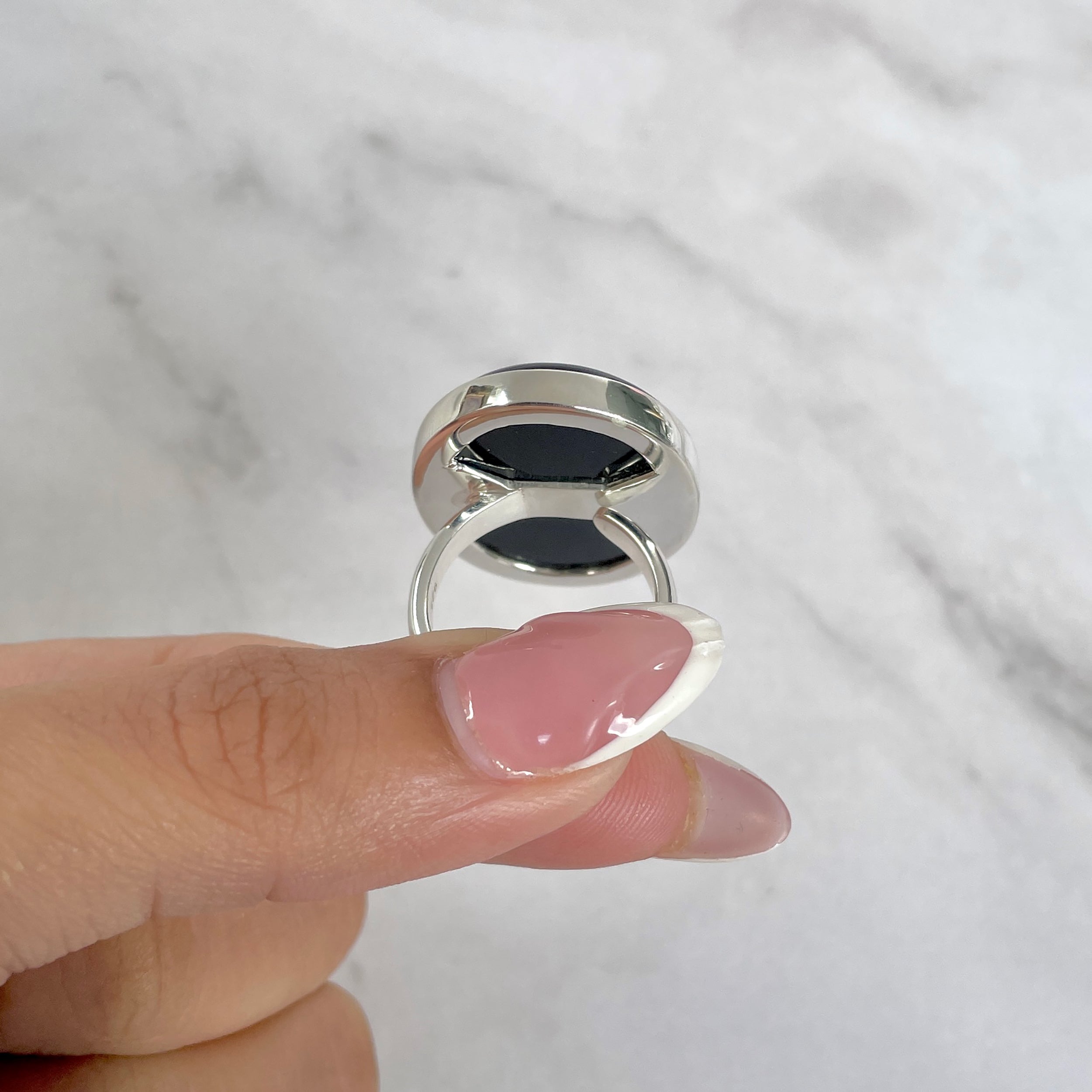 Black Onyx Adjustable Ring-(BOX-R-75.)