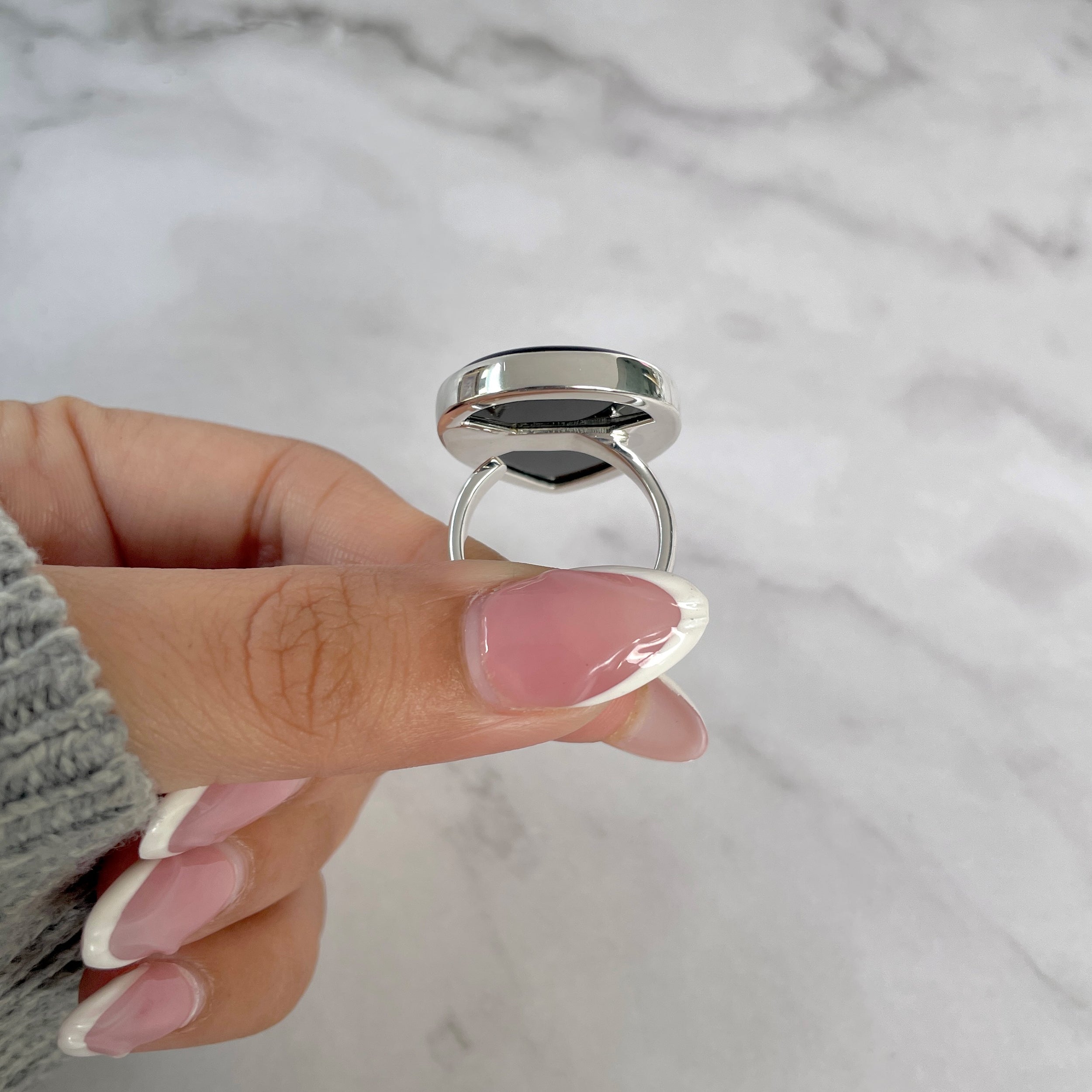 Black Onyx Adjustable Ring-(BOX-R-76.)