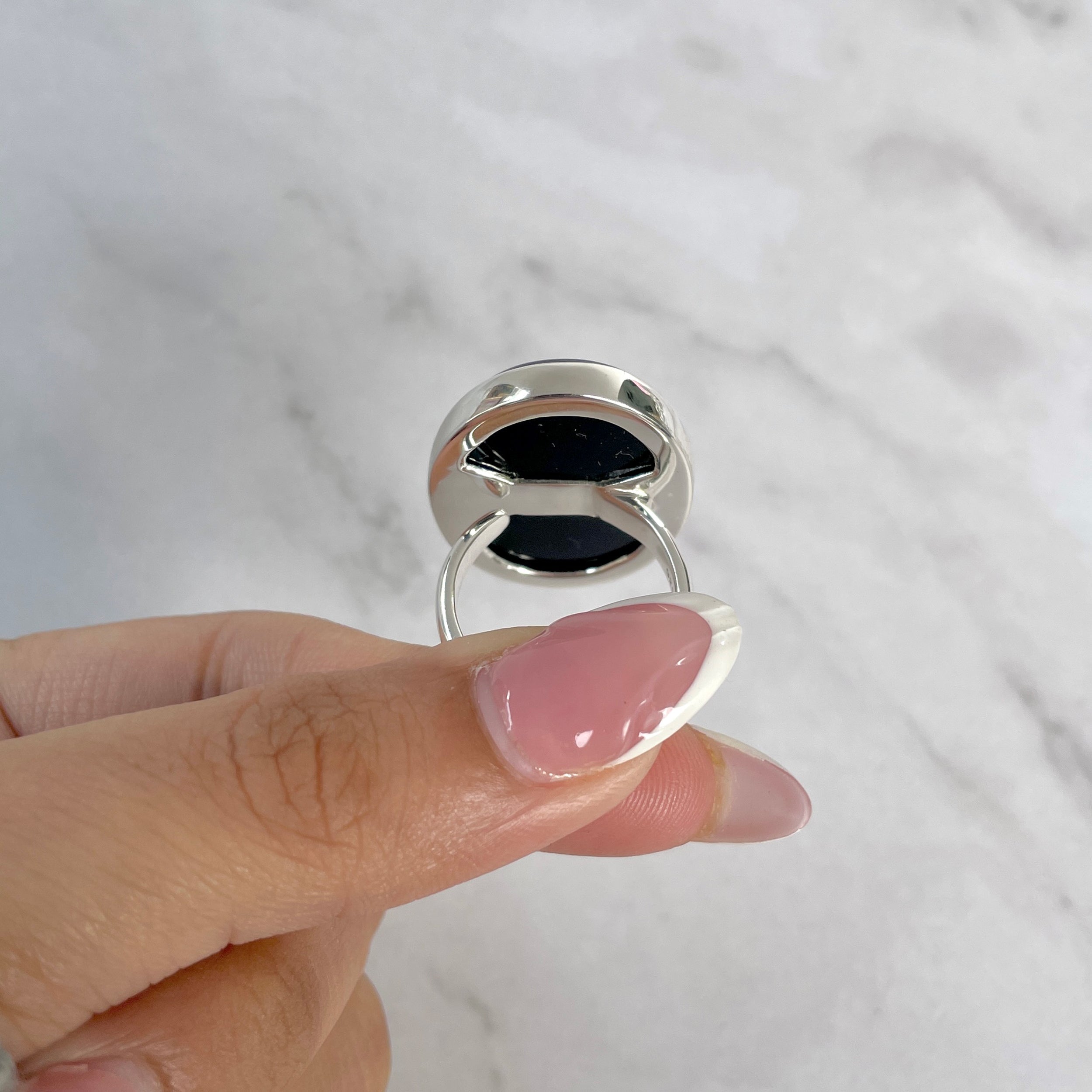 Black Onyx Adjustable Ring-(BOX-R-77.)