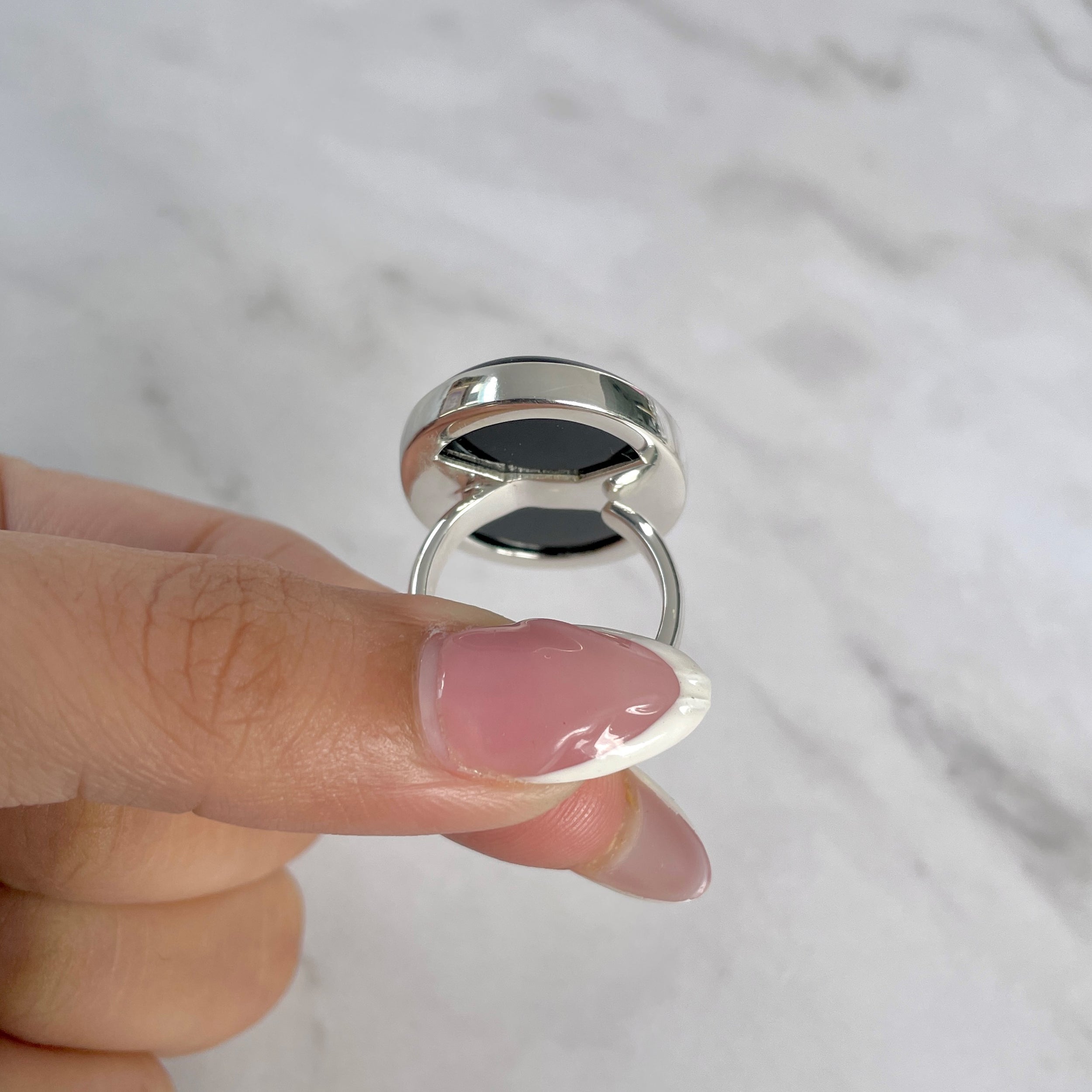 Black Onyx Adjustable Ring-(BOX-R-78.)