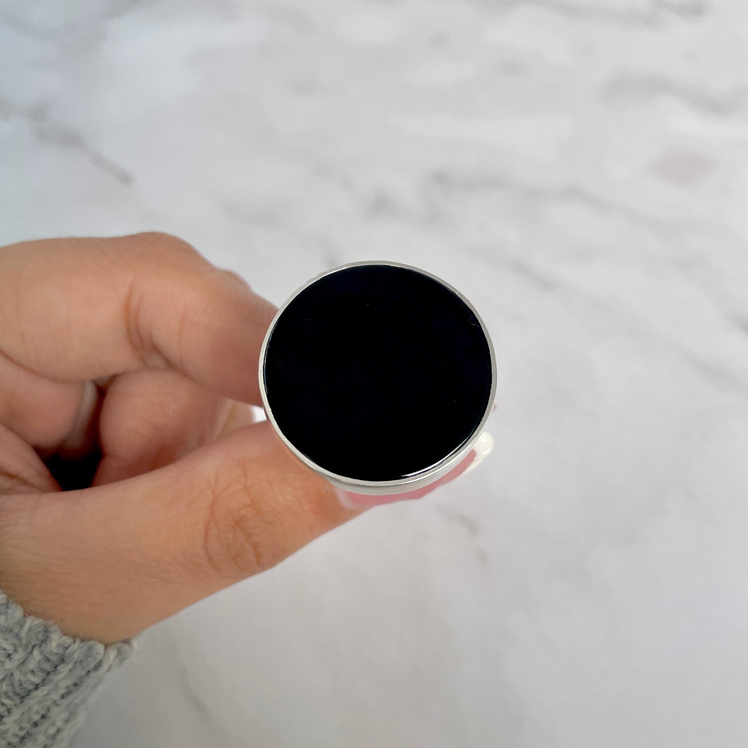 Black Onyx Adjustable Ring-(BOX-R-79.)