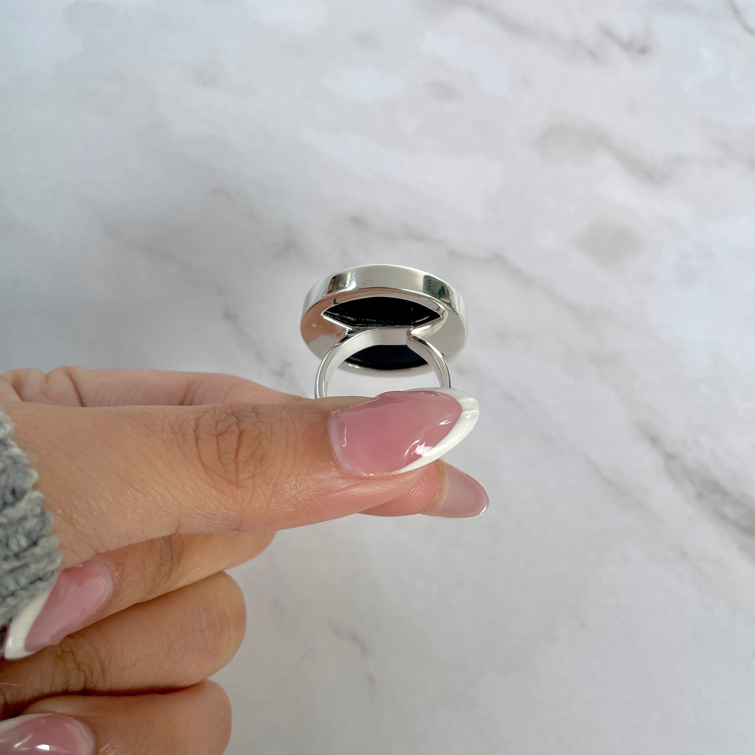 Black Onyx Adjustable Ring-(BOX-R-79.)