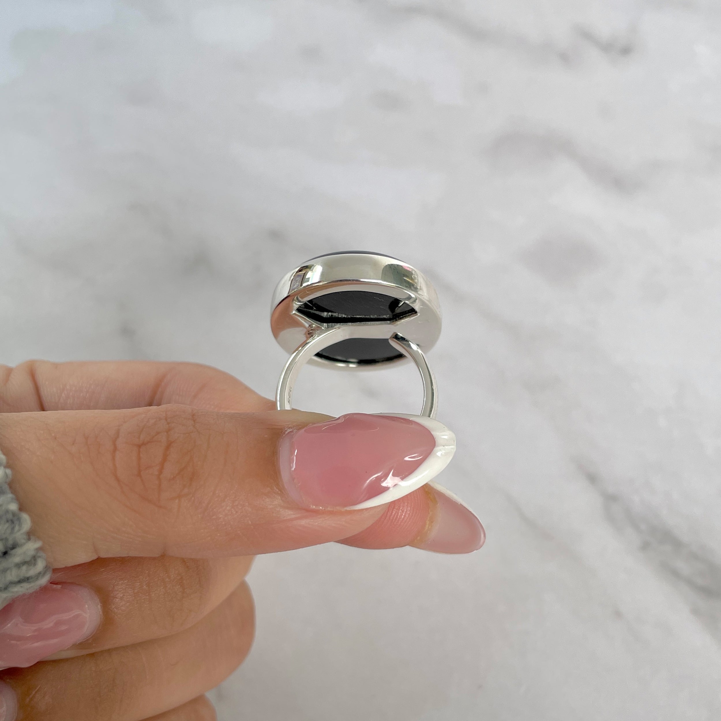 Black Onyx Adjustable Ring-(BOX-R-82.)