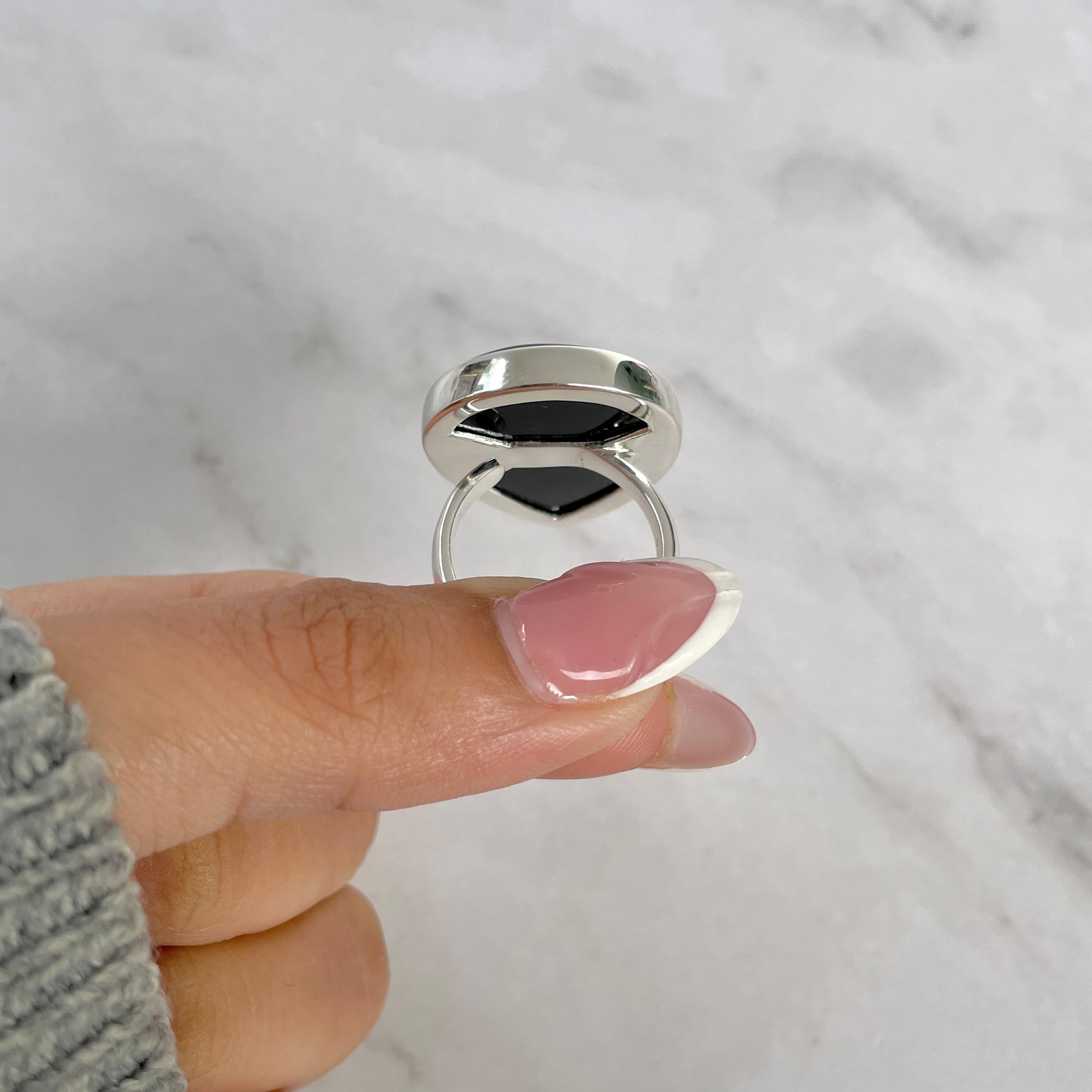 Black Onyx Adjustable Ring-(BOX-R-83.)