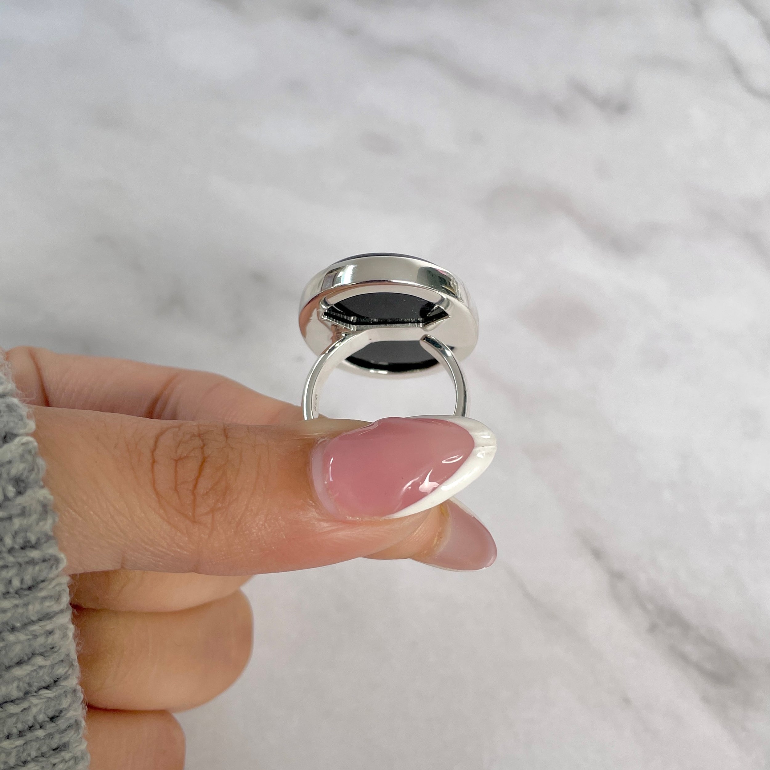 Black Onyx Adjustable Ring-(BOX-R-84.)