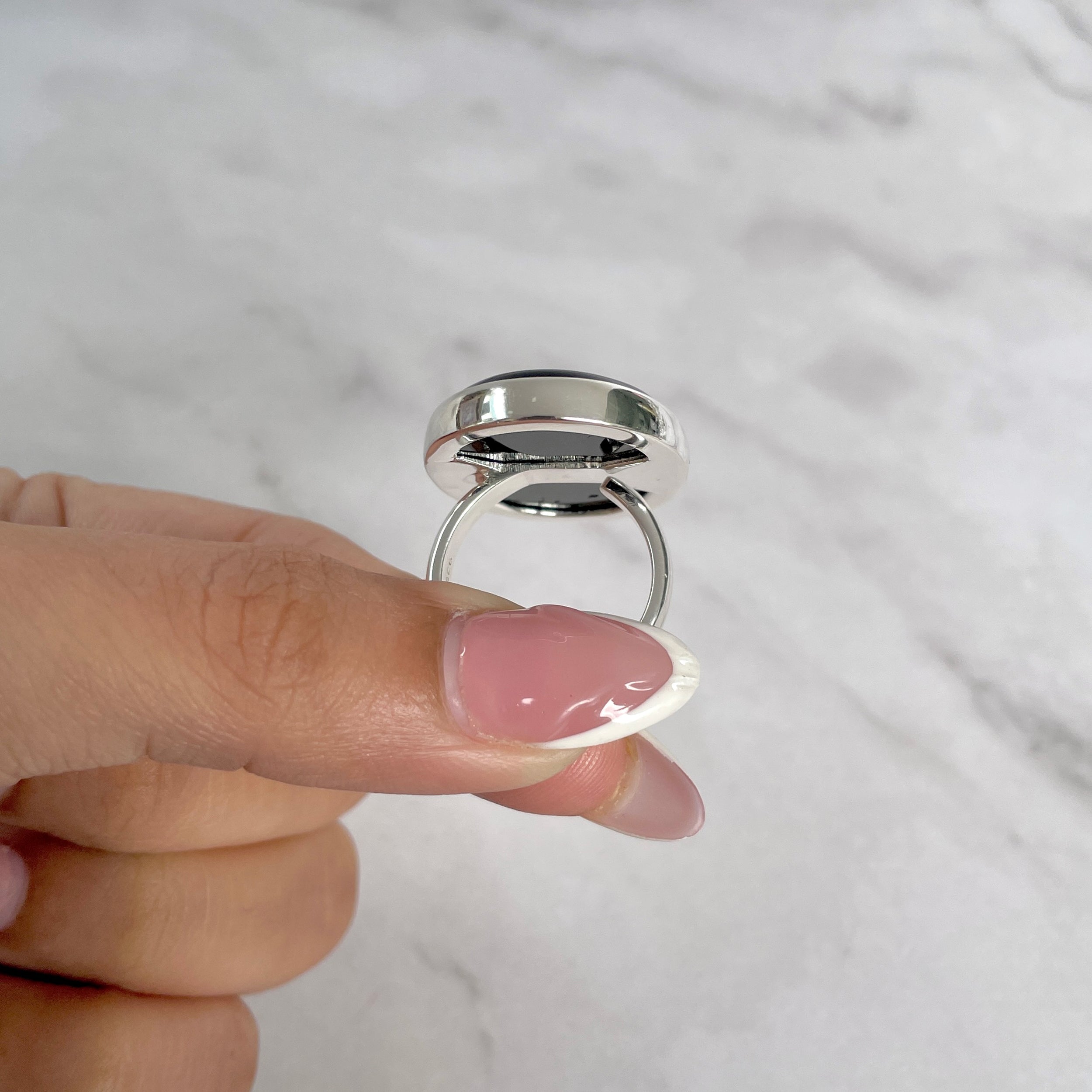Black Onyx Adjustable Ring-(BOX-R-85.)