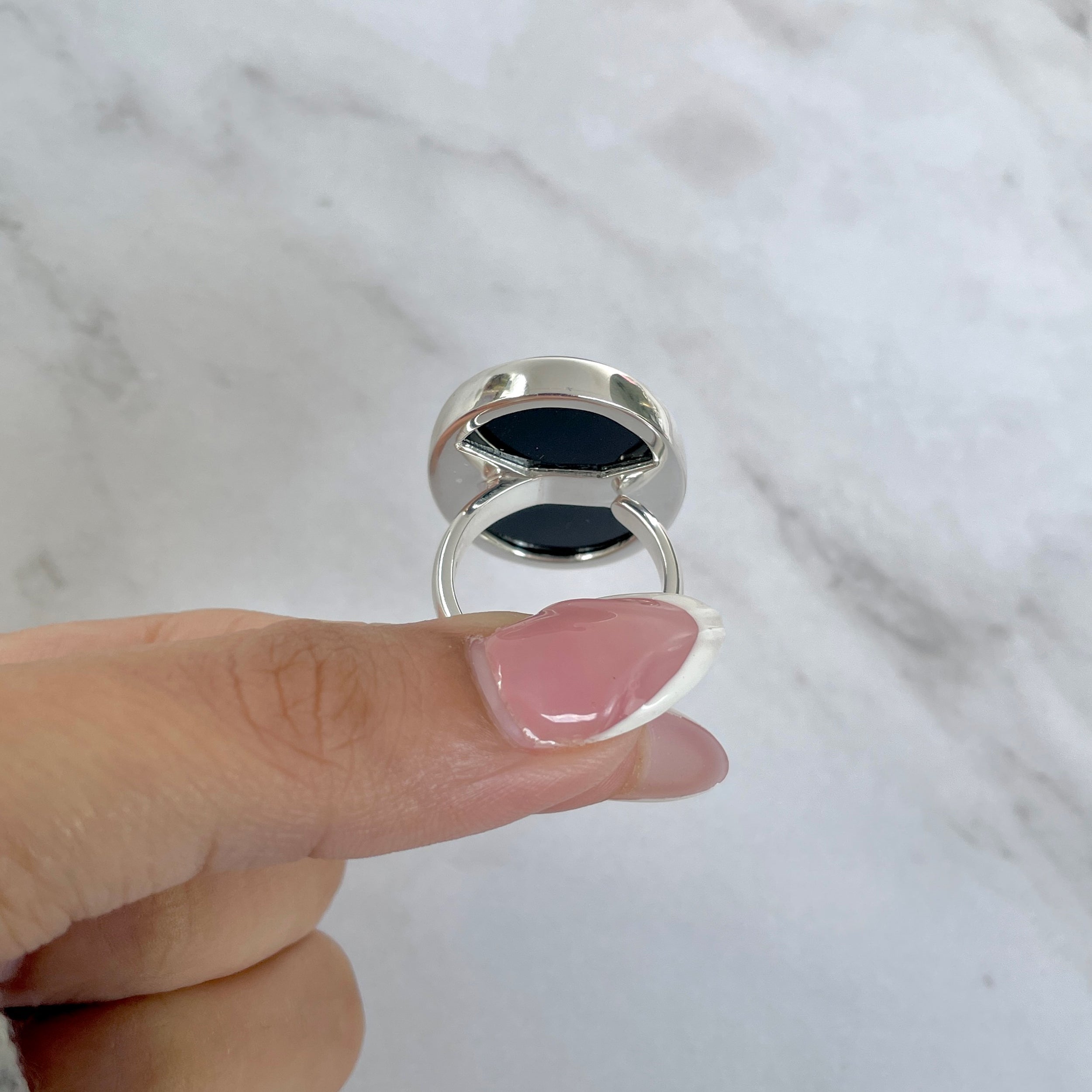 Black Onyx Adjustable Ring-(BOX-R-87.)