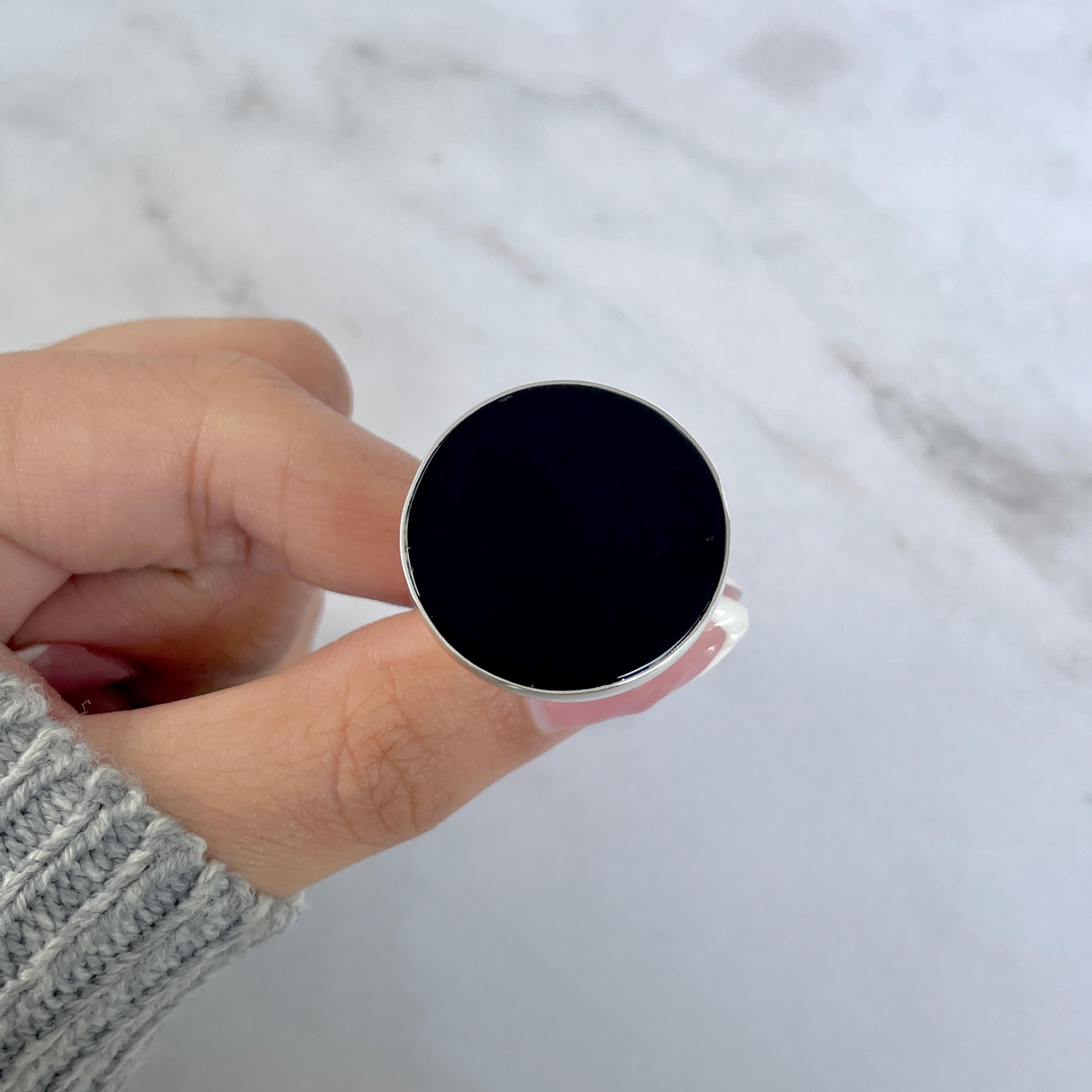 Black Onyx Adjustable Ring-(BOX-R-88.)