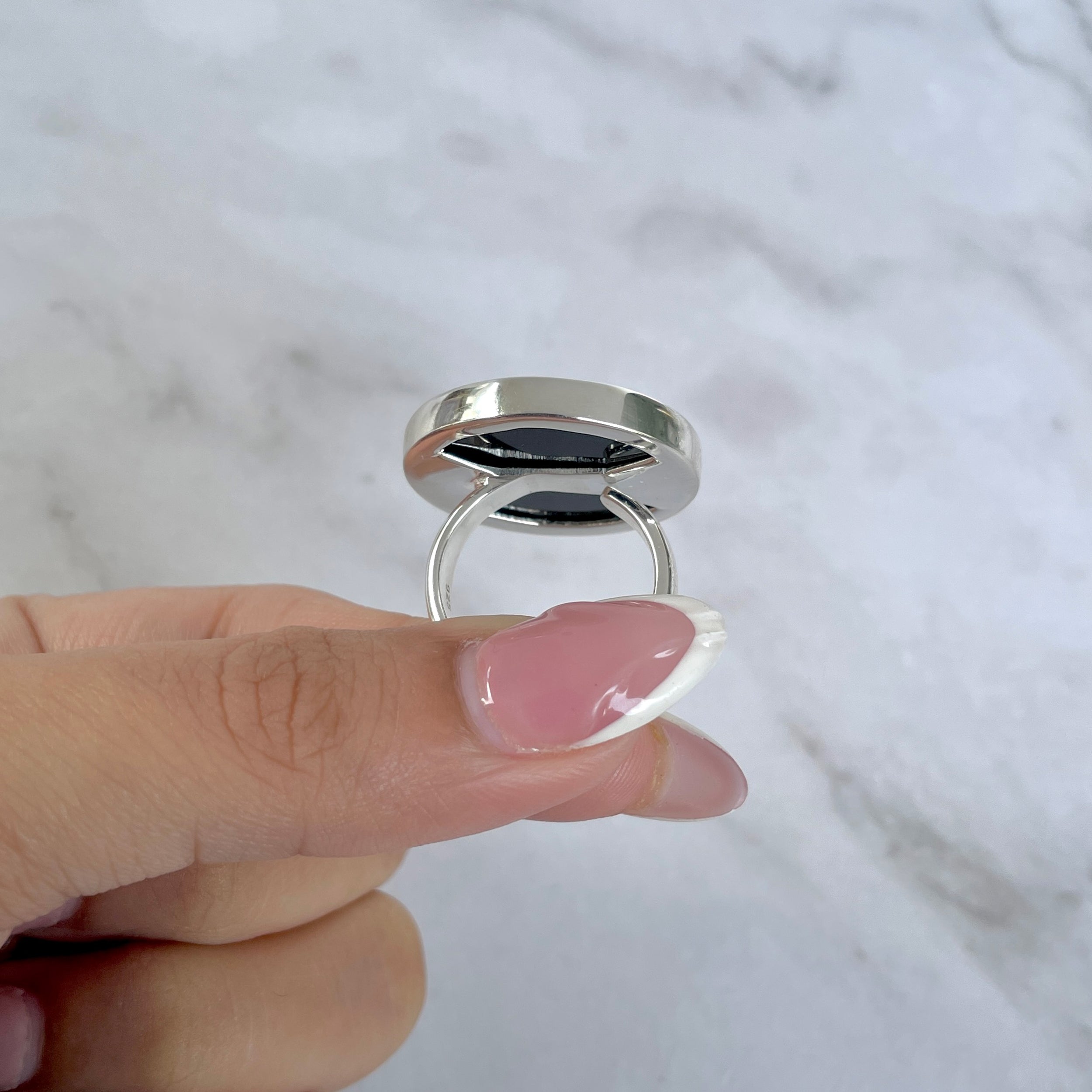 Black Onyx Adjustable Ring-(BOX-R-88.)