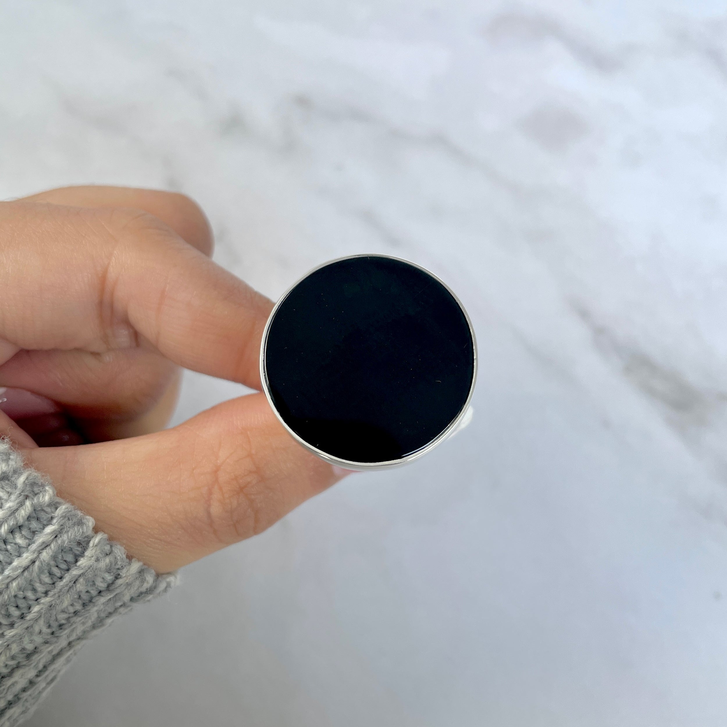 Black Onyx Adjustable Ring-(BOX-R-89.)