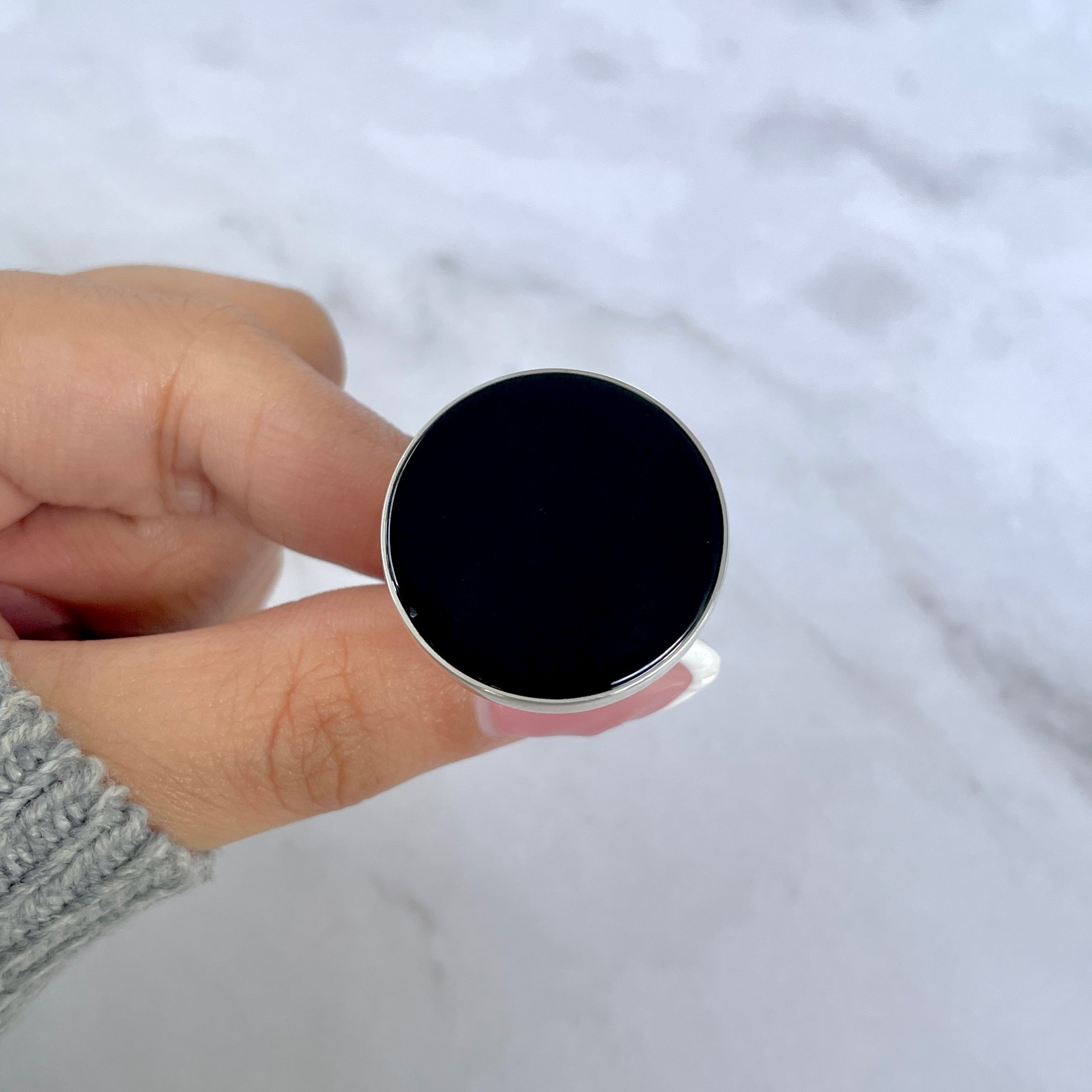 Black Onyx Adjustable Ring-(BOX-R-92.)