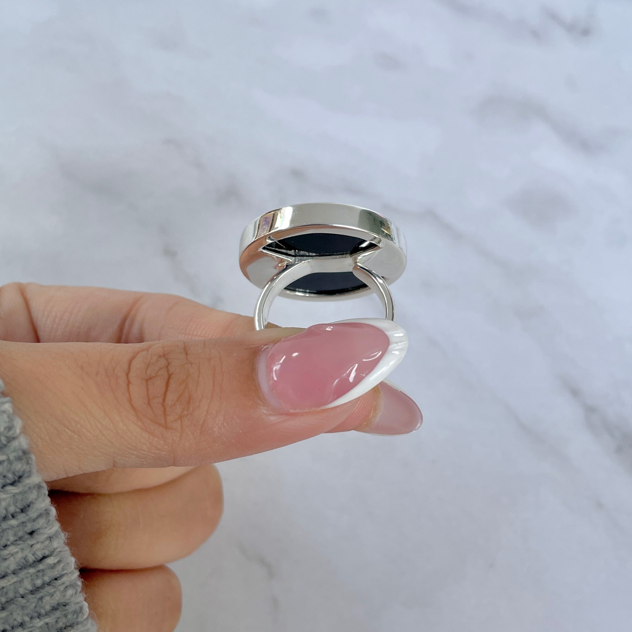 Black Onyx Adjustable Ring-(BOX-R-92.)