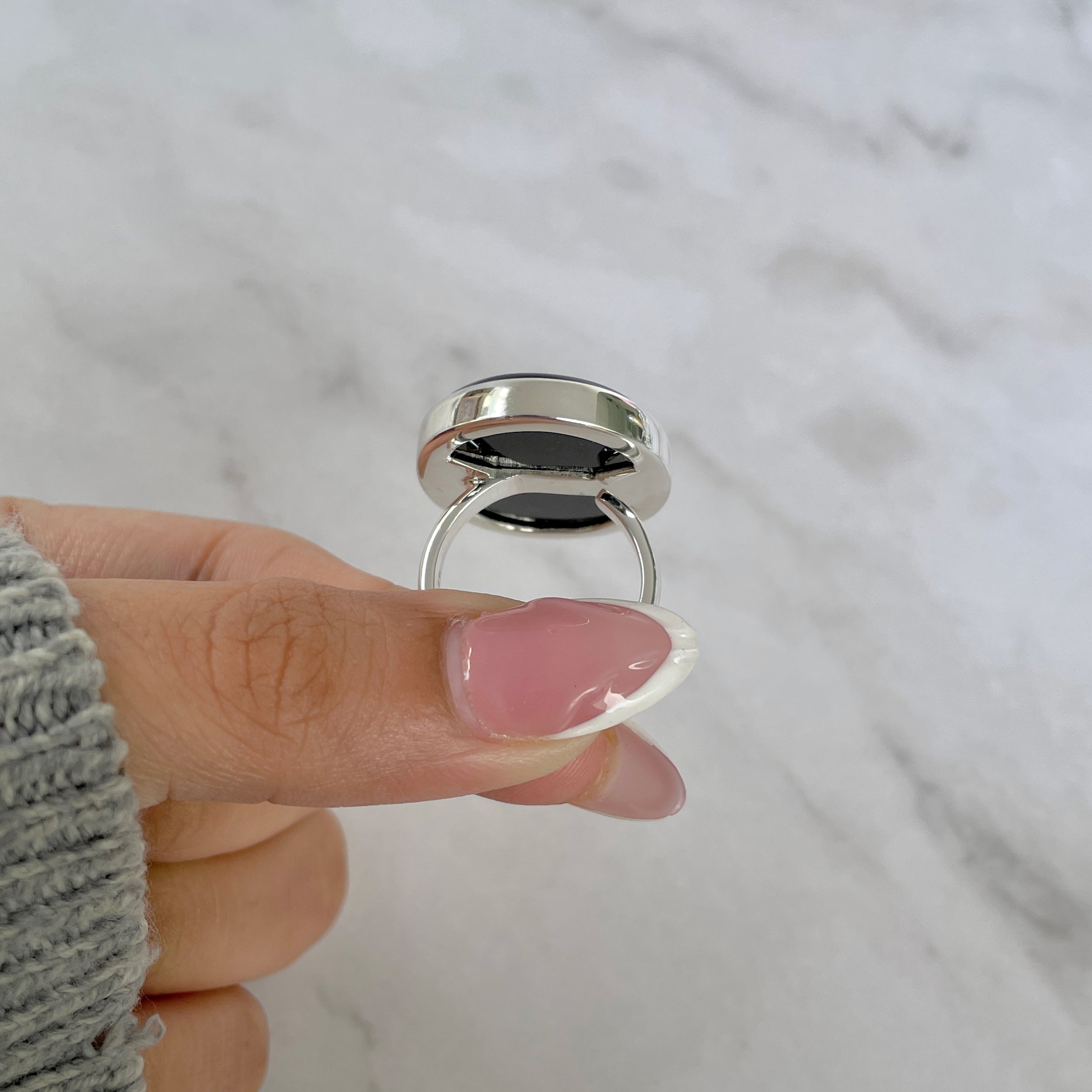 Black Onyx Adjustable Ring-(BOX-R-94.)