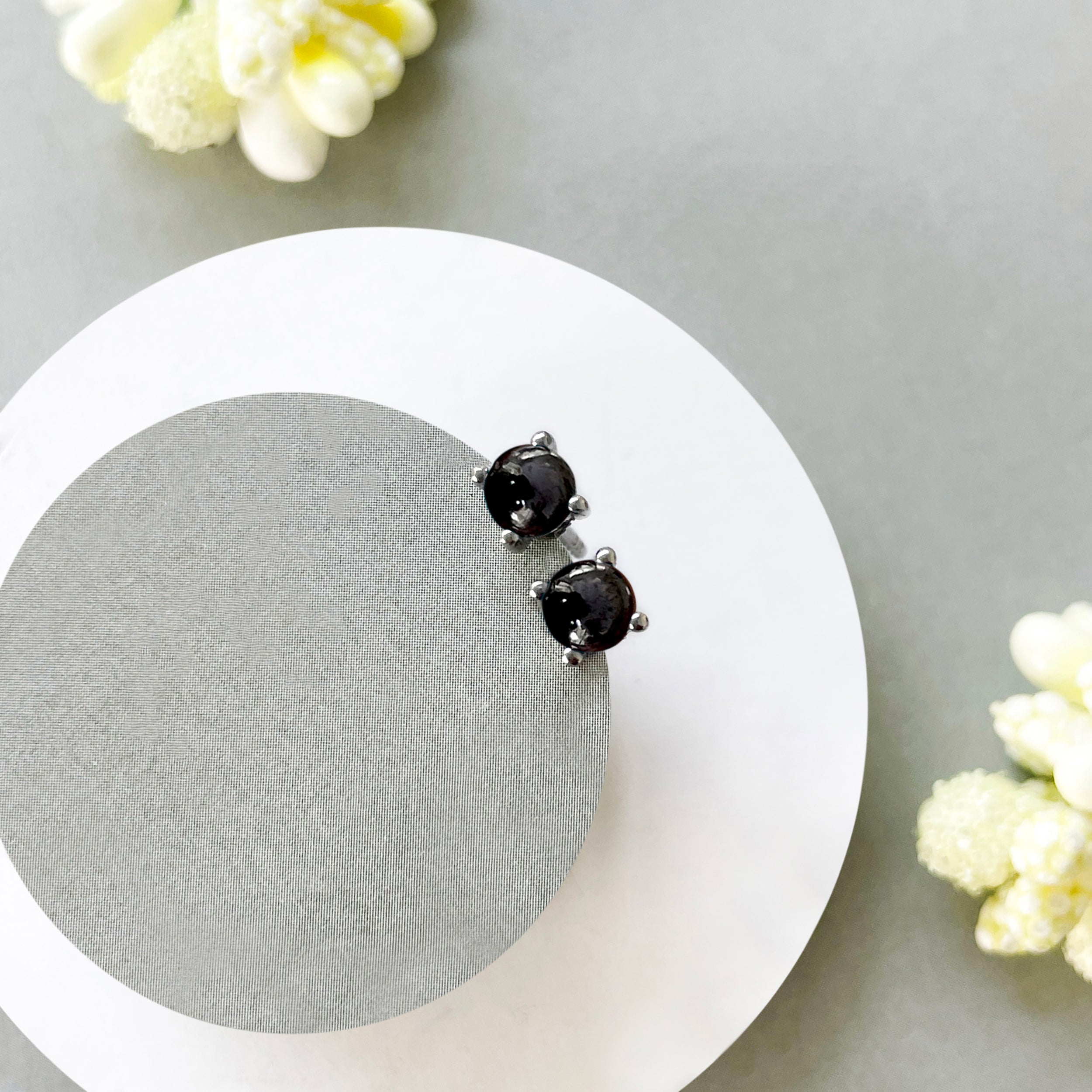 Black Onyx Stud Earring-(BOX-SE-1068.)