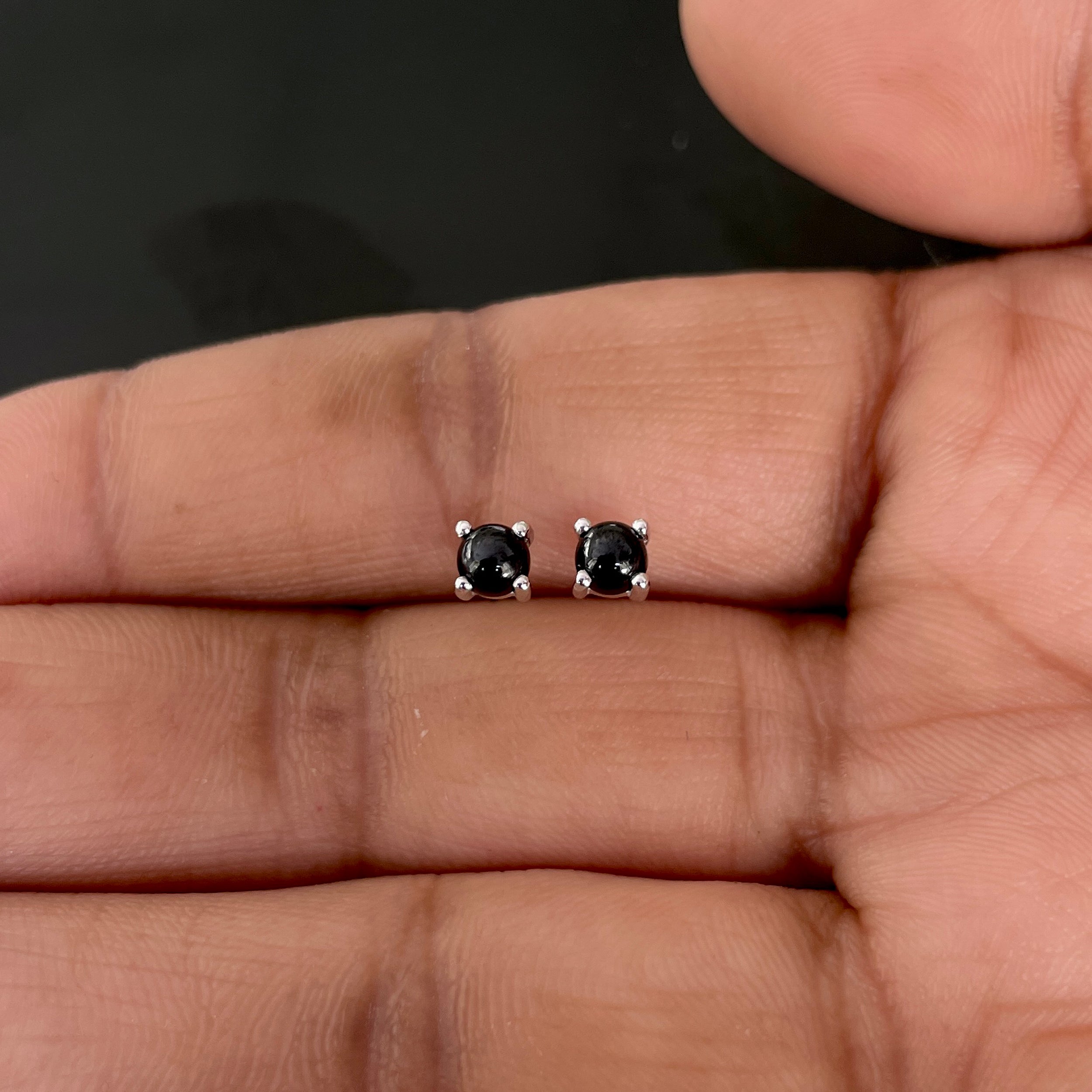 Black Onyx Stud Earring-(BOX-SE-1068.)