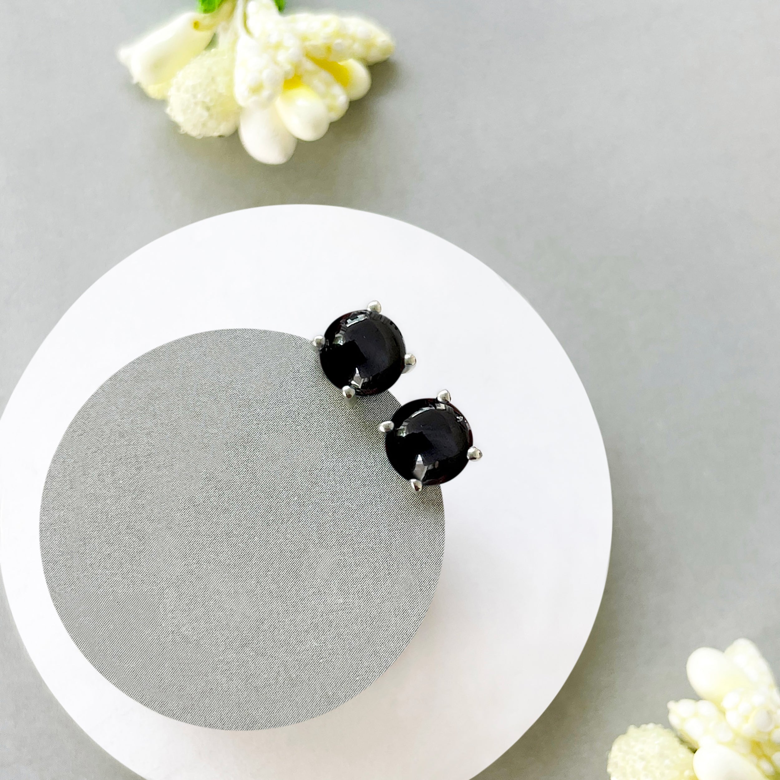 Black Onyx Stud Earring-(BOX-SE-1069.)