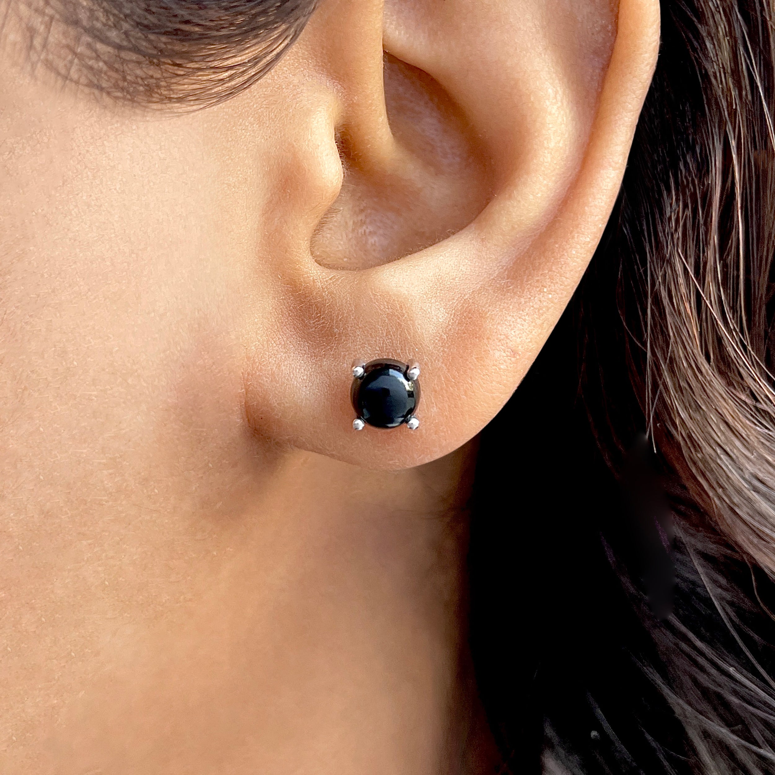 Black Onyx Stud Earring-(BOX-SE-1069.)
