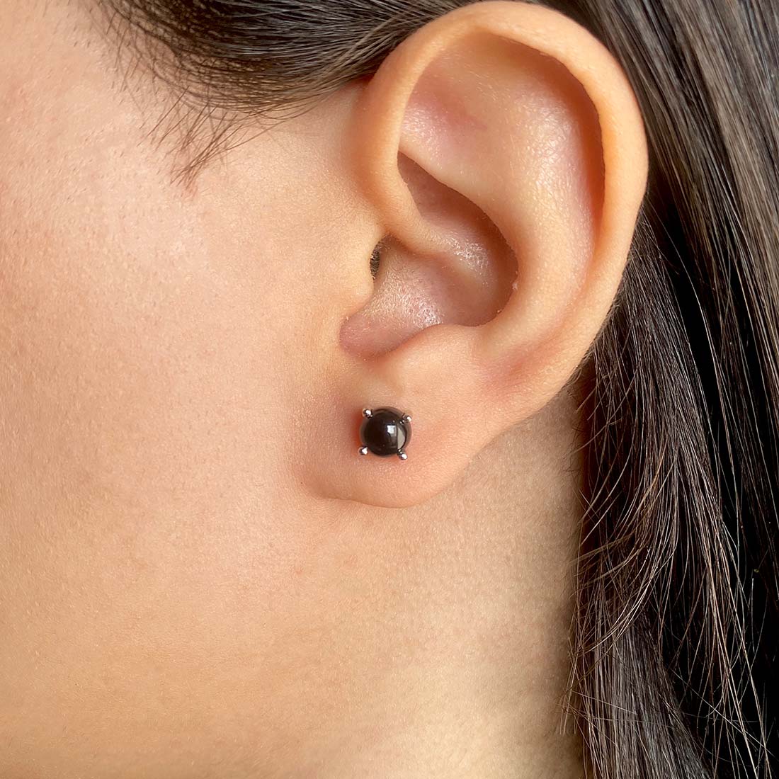 Black Onyx Stud Earring-(BOX-SE-1069.)