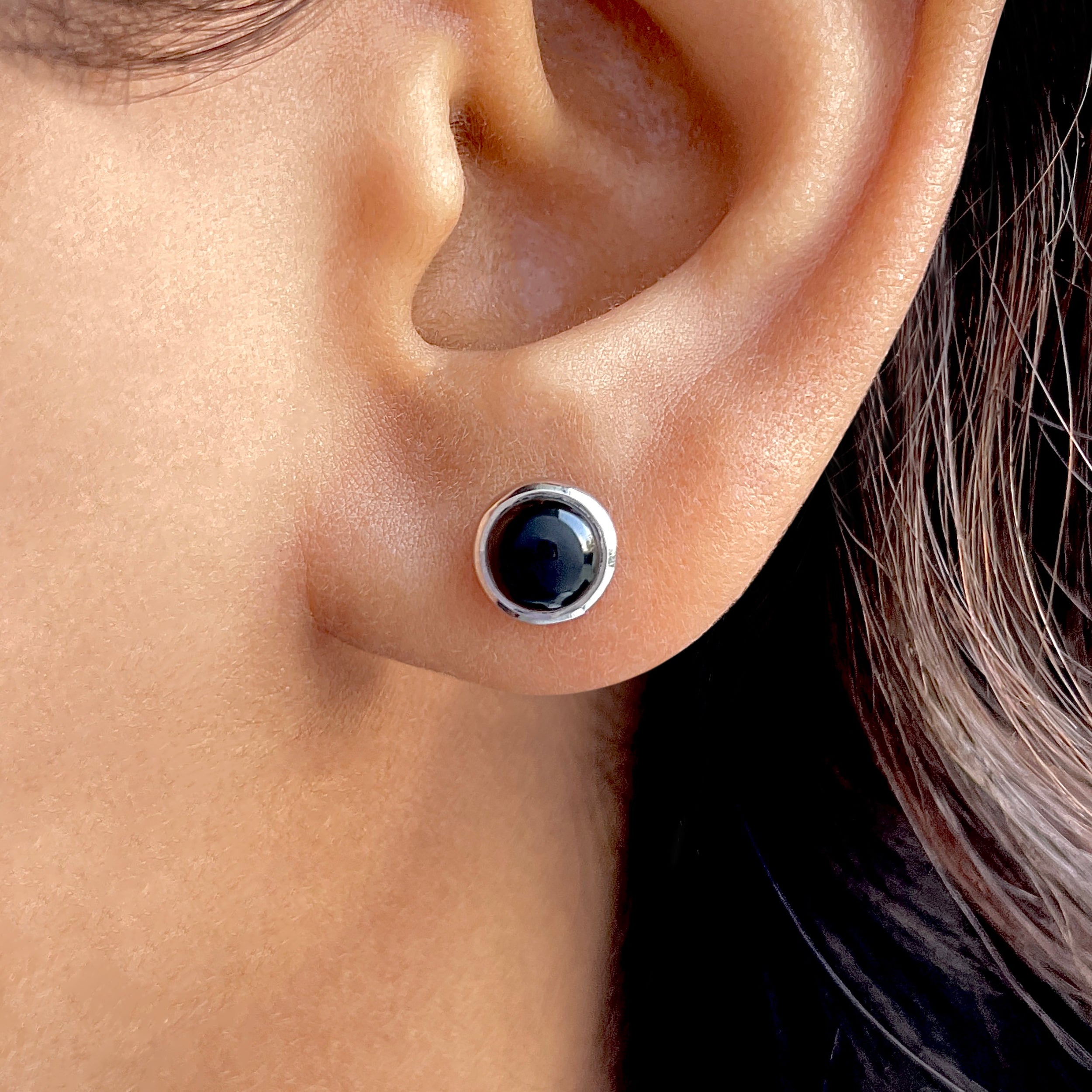 Black Onyx Stud Earring-(BOX-SE-1073.)