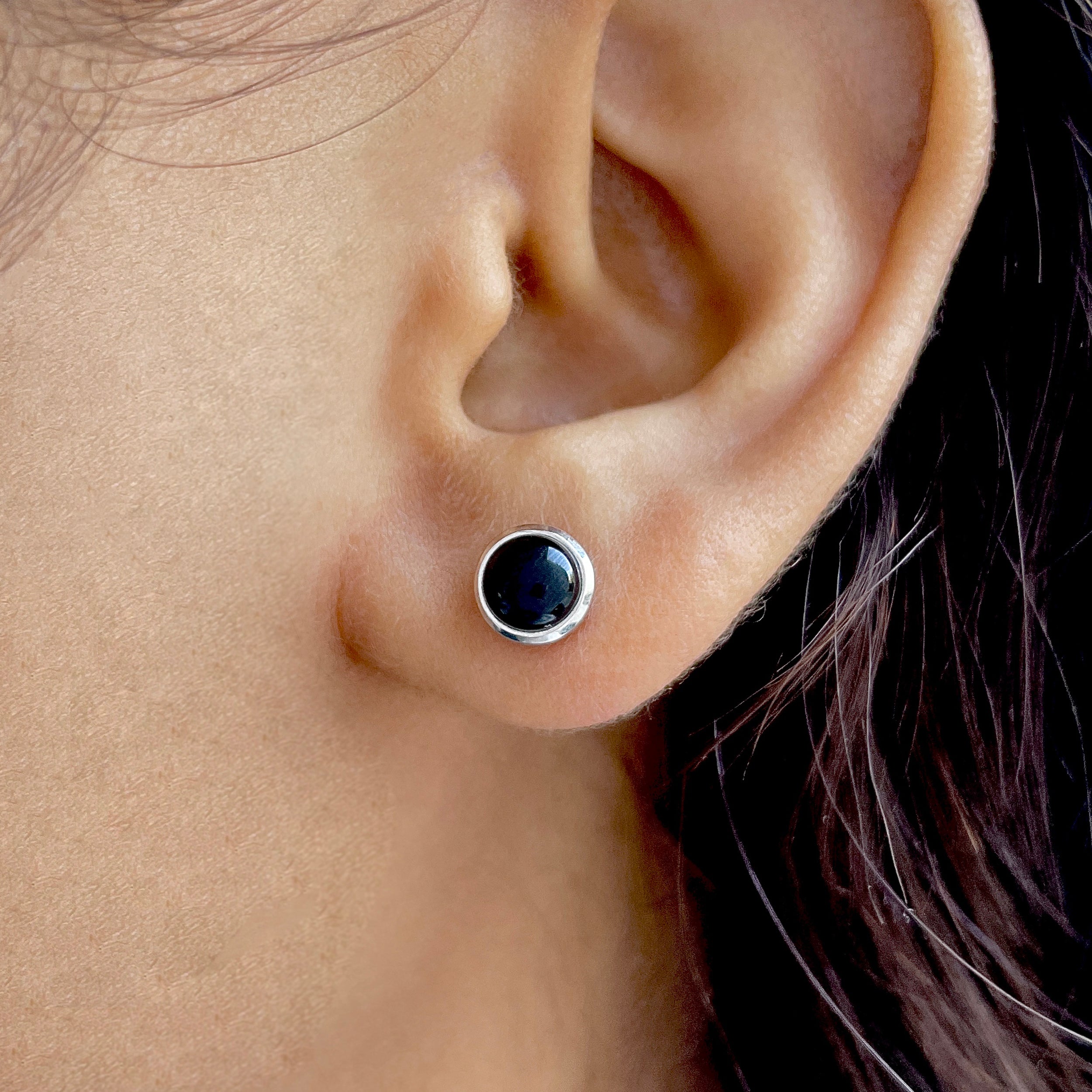 Black Onyx Stud Earring-(BOX-SE-1073.)