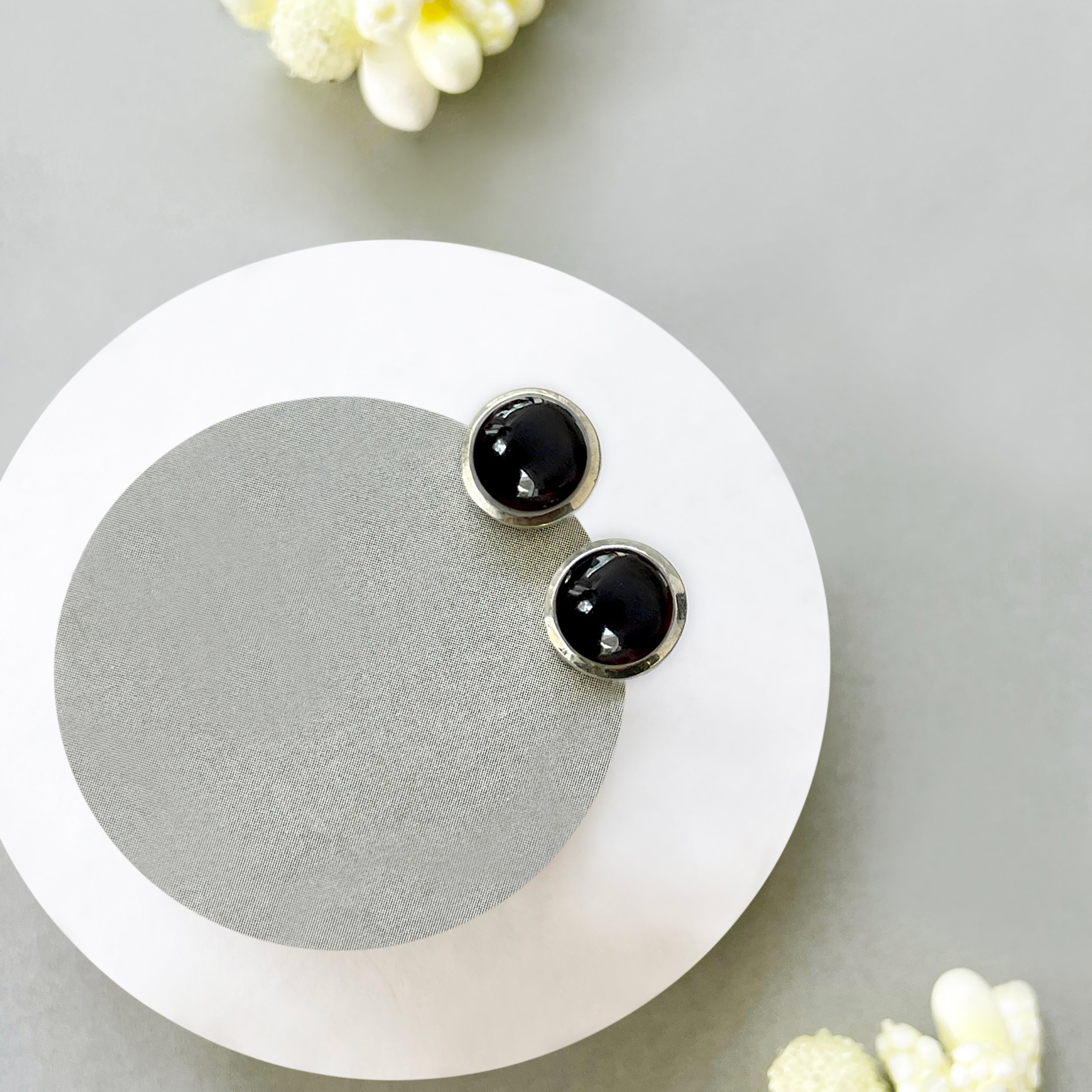 Black Onyx Stud Earring-(BOX-SE-1073.)