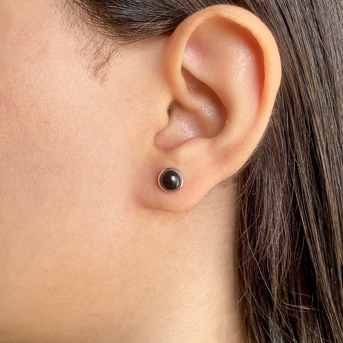 Black Onyx Stud Earring-(BOX-SE-1073.)