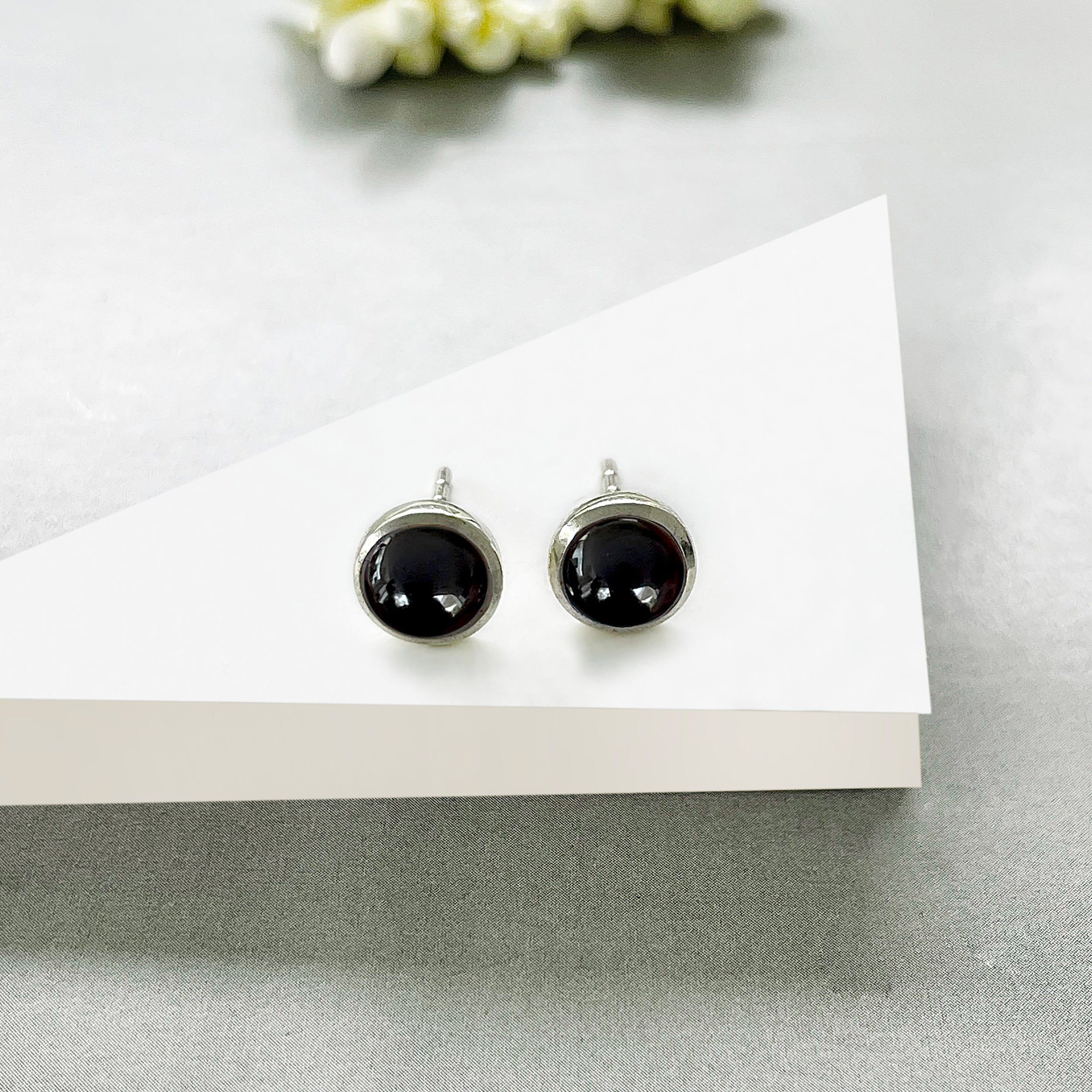 Black Onyx Stud Earring-(BOX-SE-1073.)