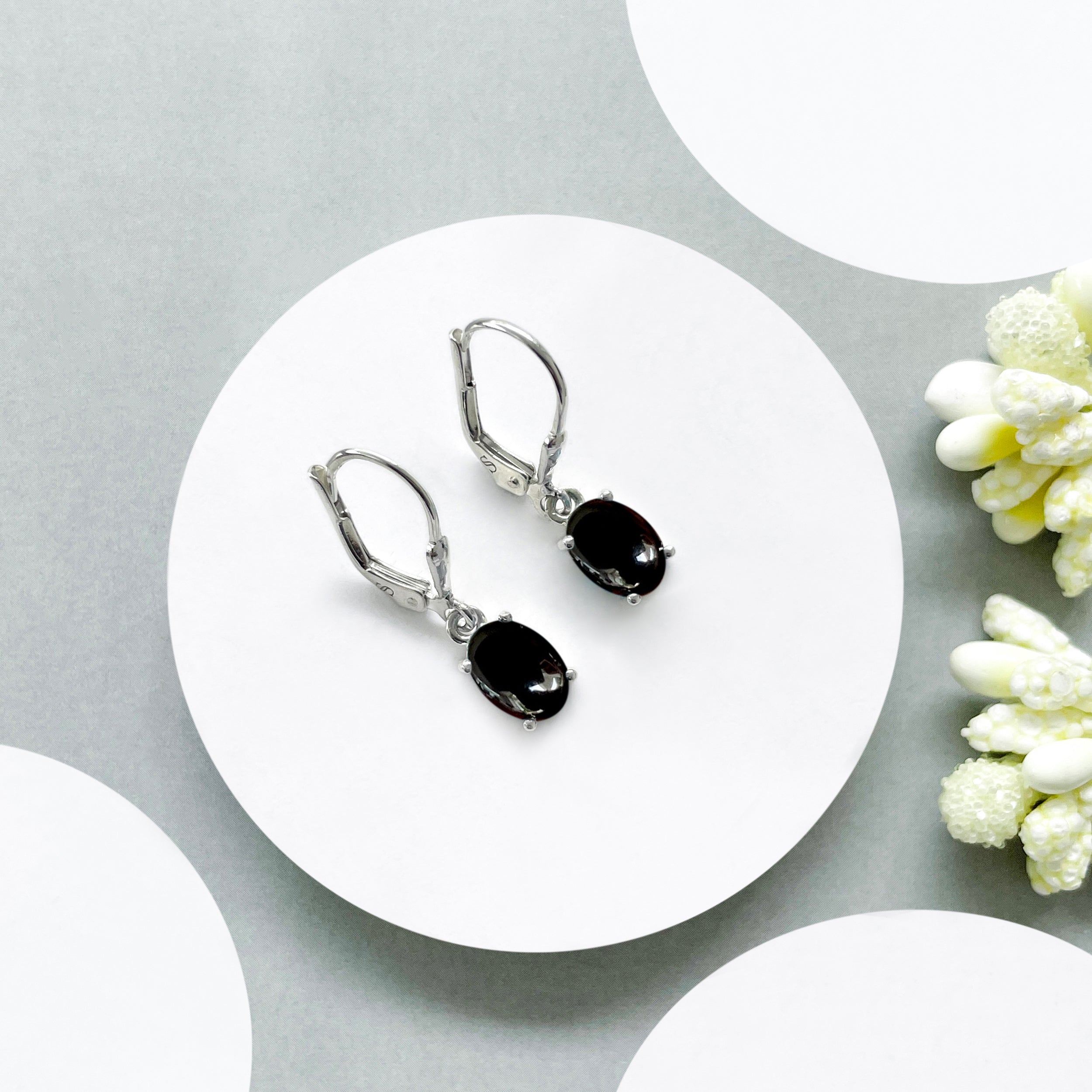 Black Onyx Leverback Earring-(BOX-SE-1128.)