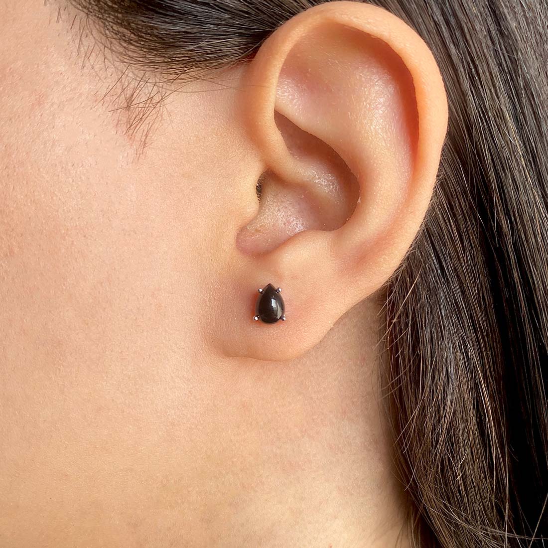 Black Onyx Stud Earring-(BOX-SE-1142.)