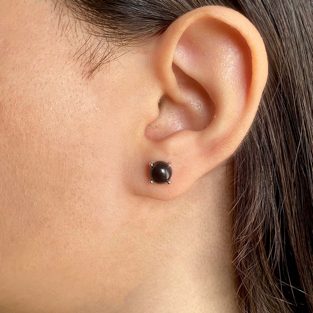 Black Onyx Stud Earring-(BOX-SE-1178.)