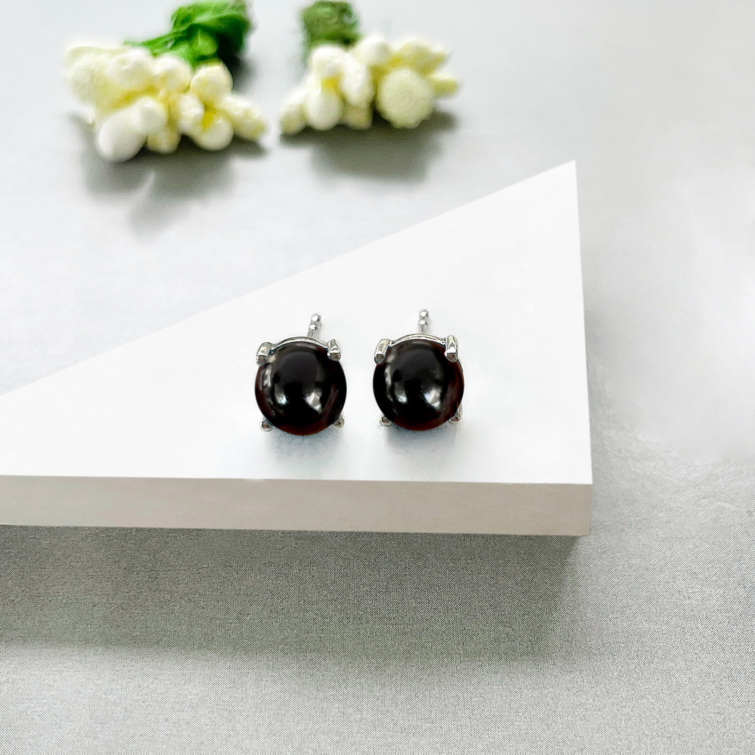 Black Onyx Stud Earring-(BOX-SE-1178.)