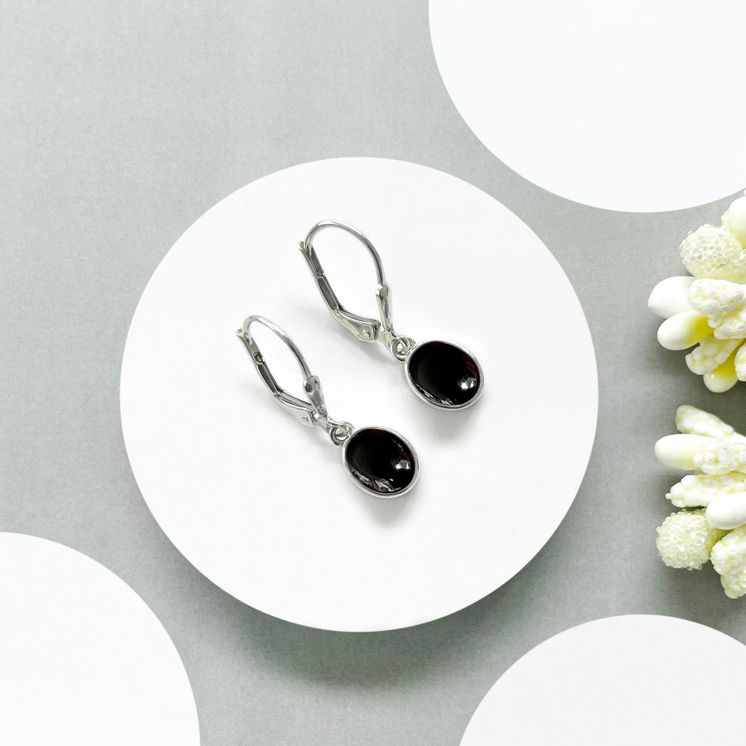 Black Onyx Leverback Earring-(BOX-SE-1242.)