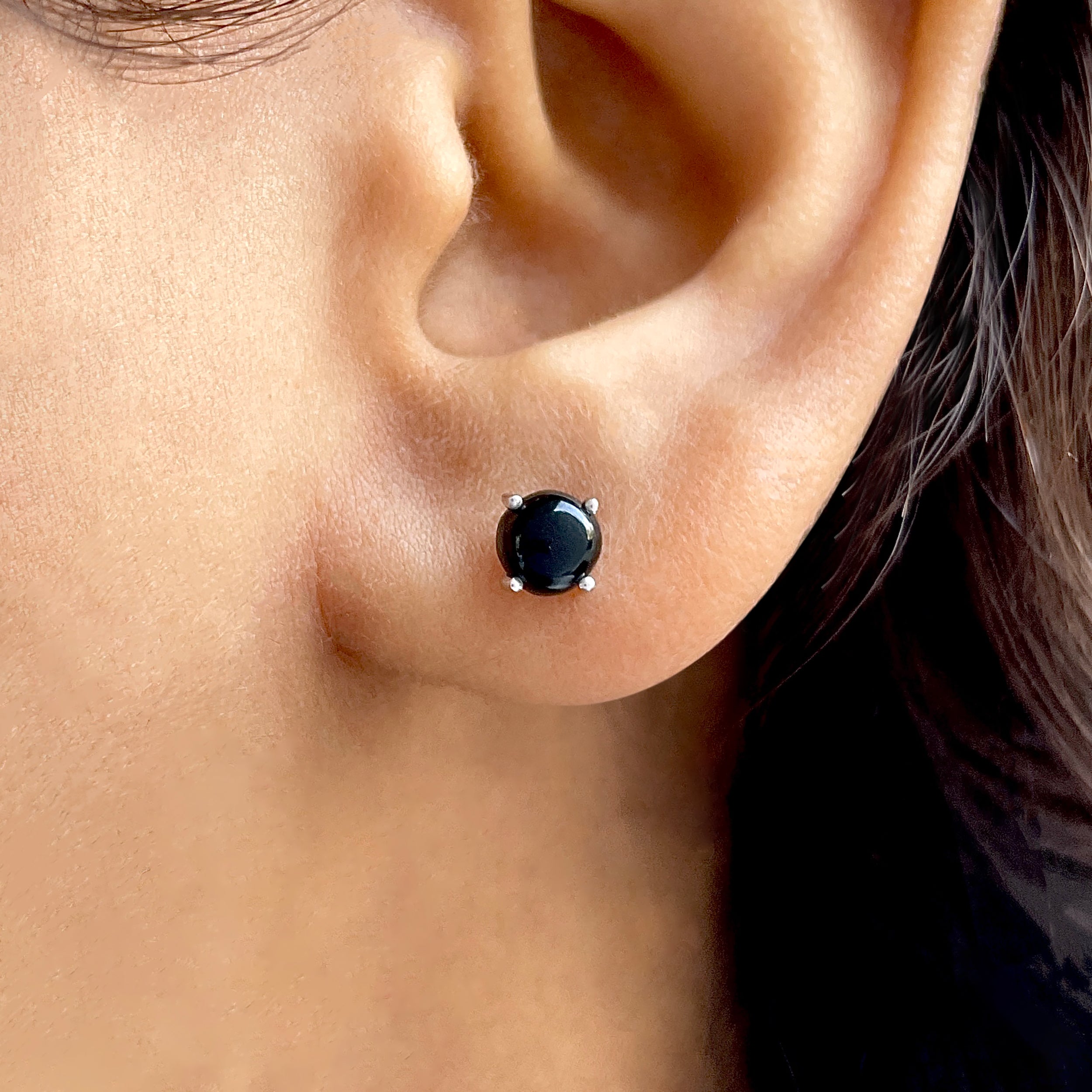 Black Onyx Stud Earring-(BOX-SE-699.)