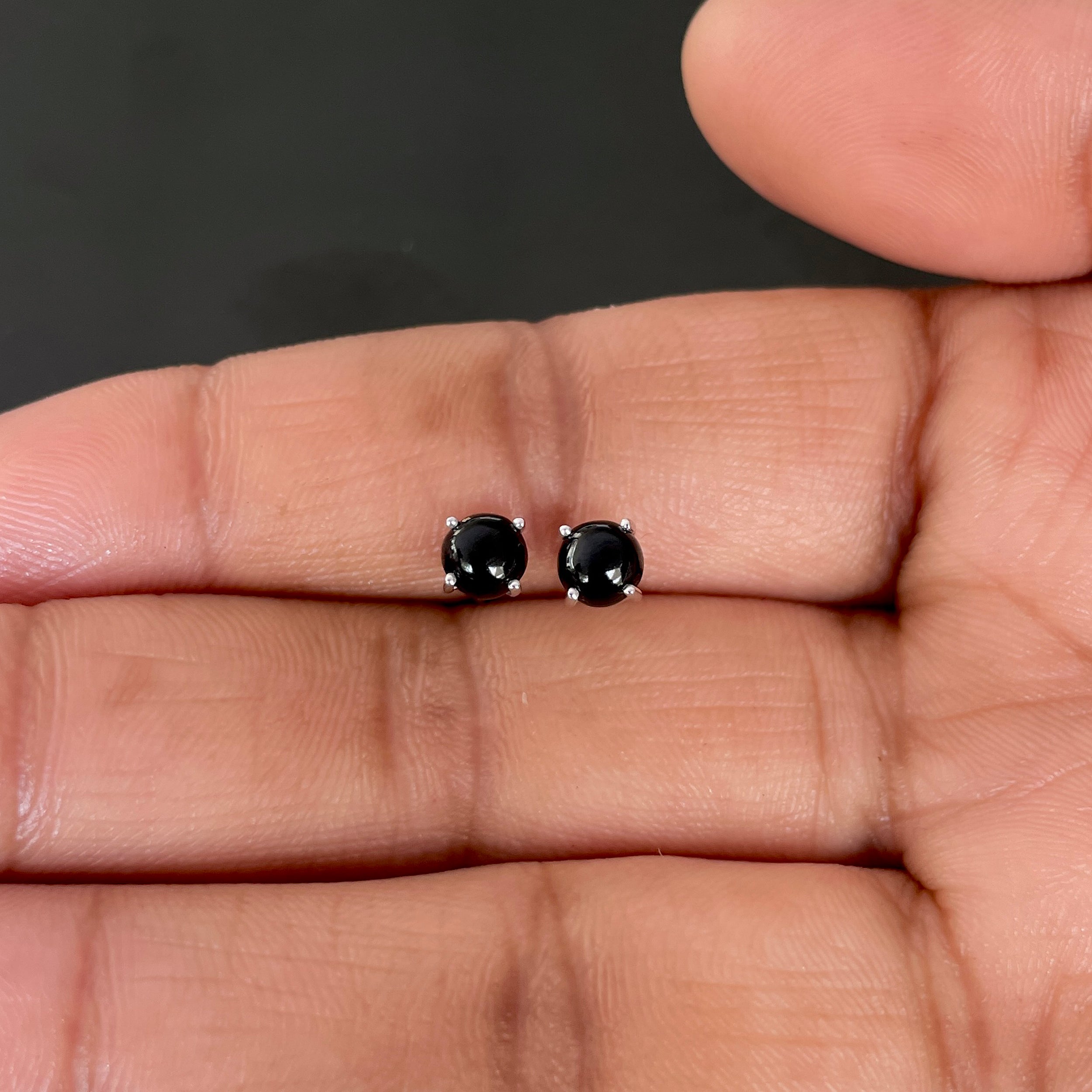 Black Onyx Stud Earring-(BOX-SE-699.)
