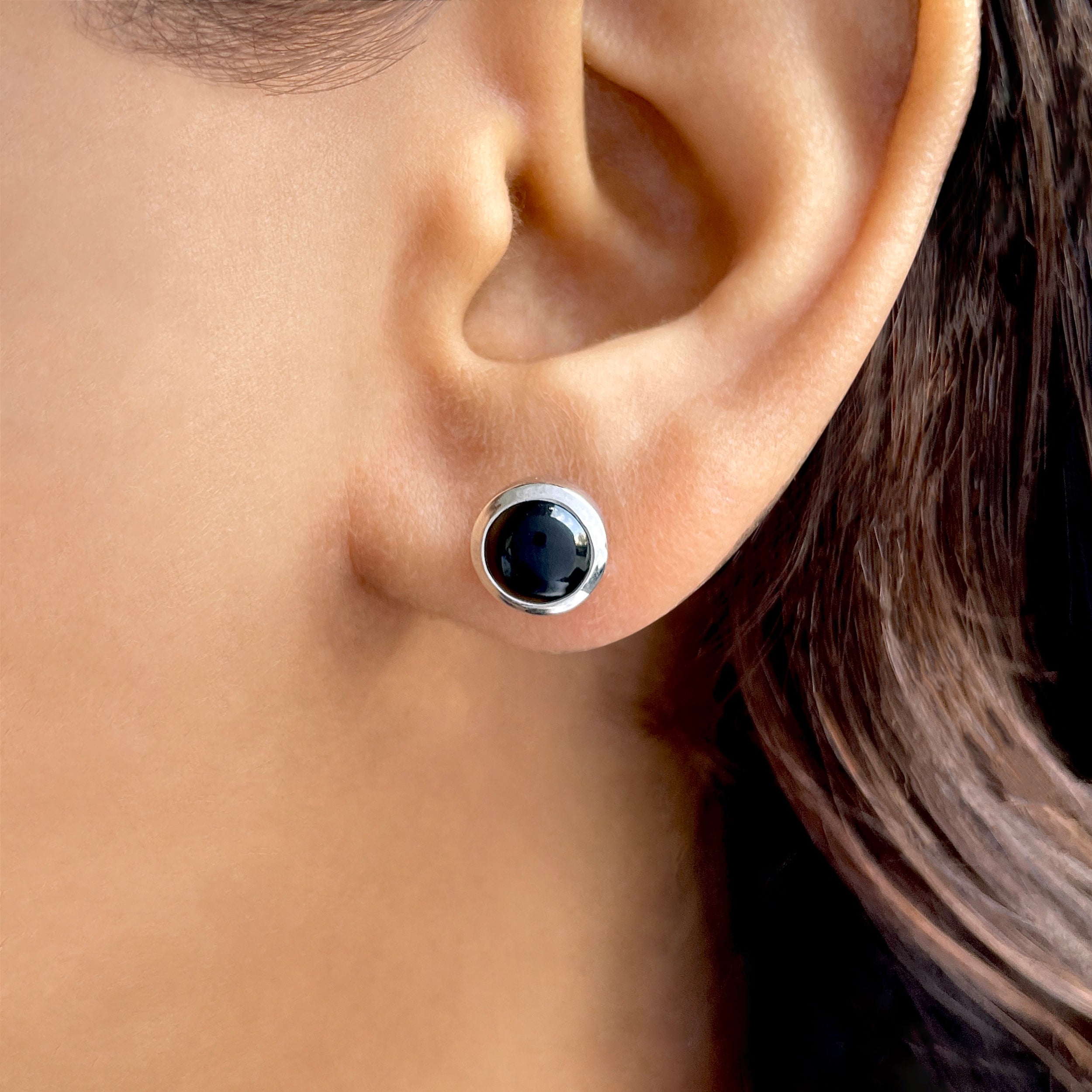 Black Onyx Stud Earring-(BOX-SE-724.)