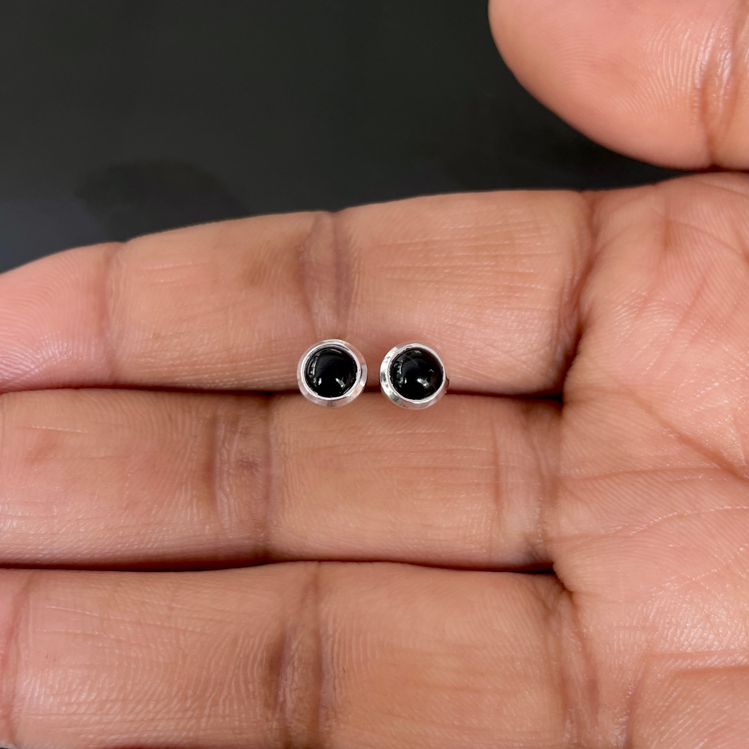 Black Onyx Stud Earring-(BOX-SE-993.)