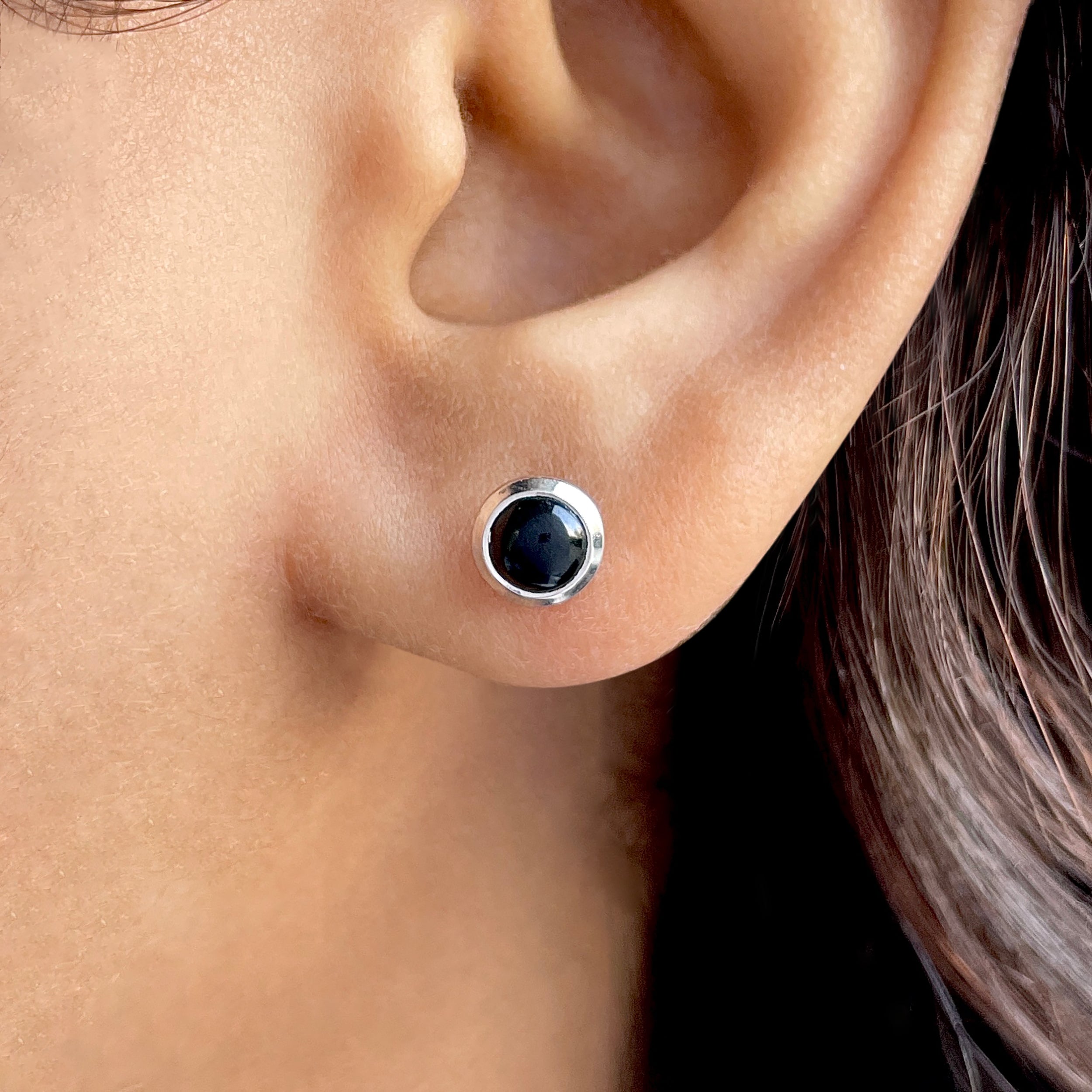Black Onyx Stud Earring-(BOX-SE-993.)