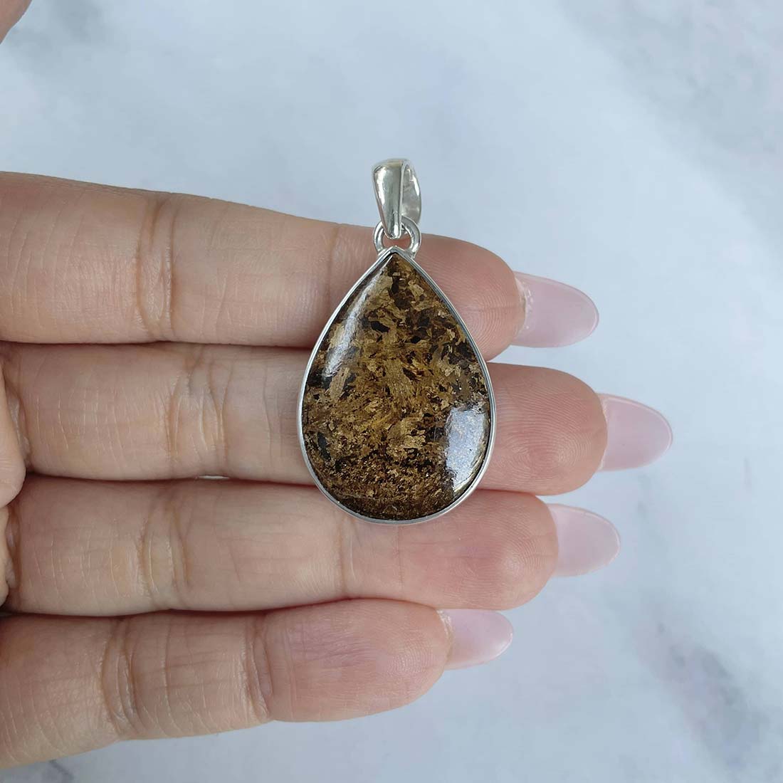 Bronzite Pendant-(BRZ-P-13.)