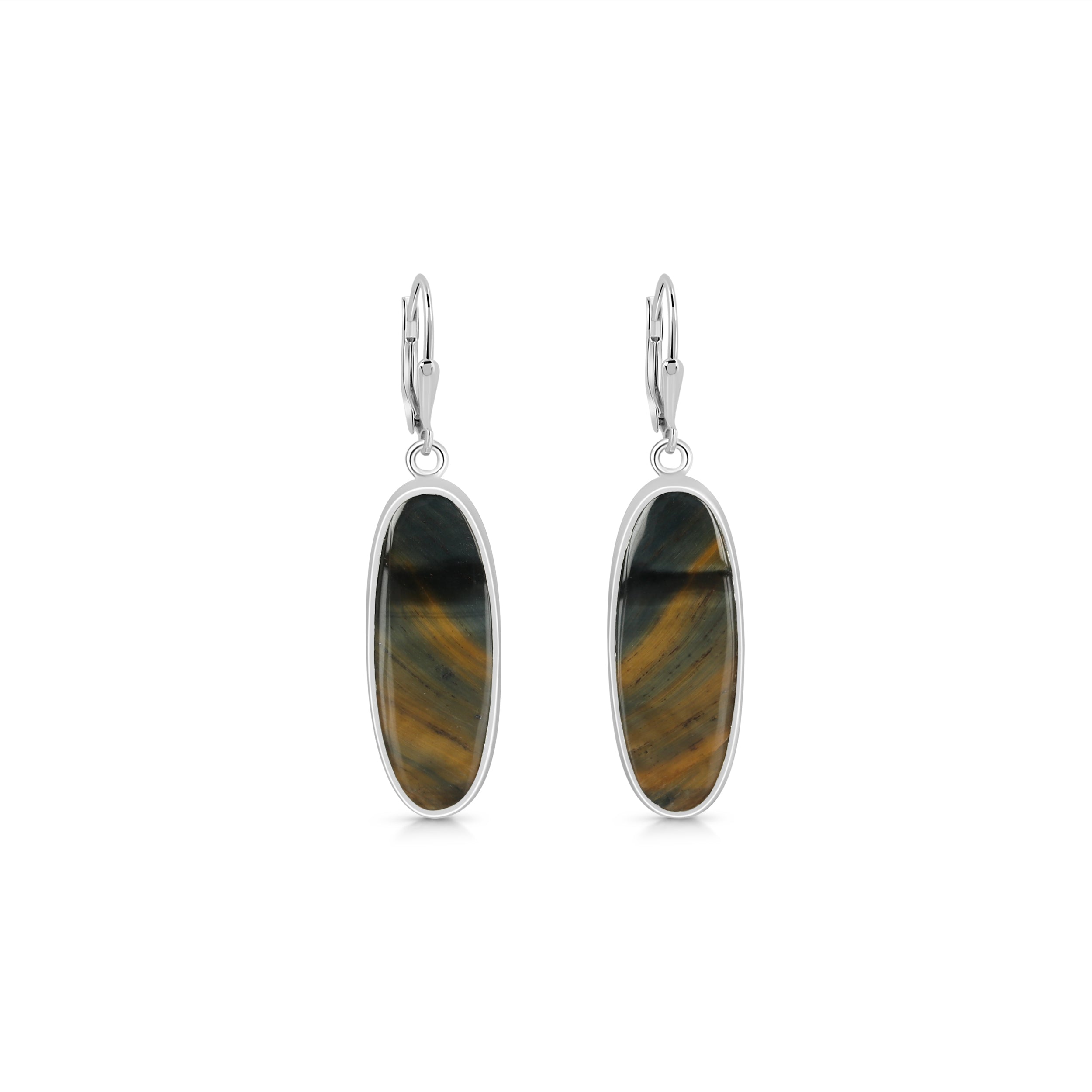 Blue Tiger Eye Earring-(BTE-E-17.)