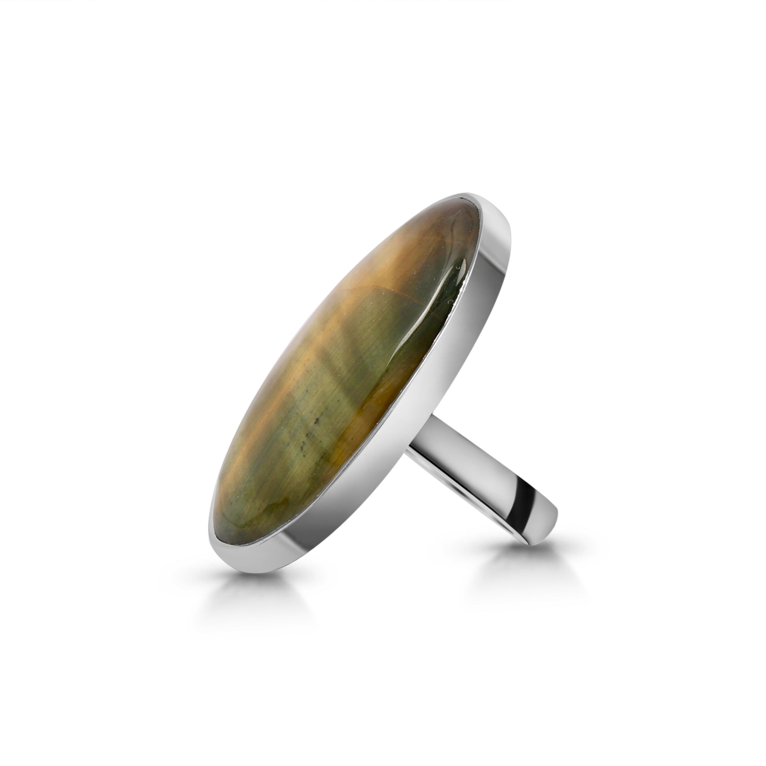 Blue Tiger Eye Adjustable Ring-(BTE-R-24.)