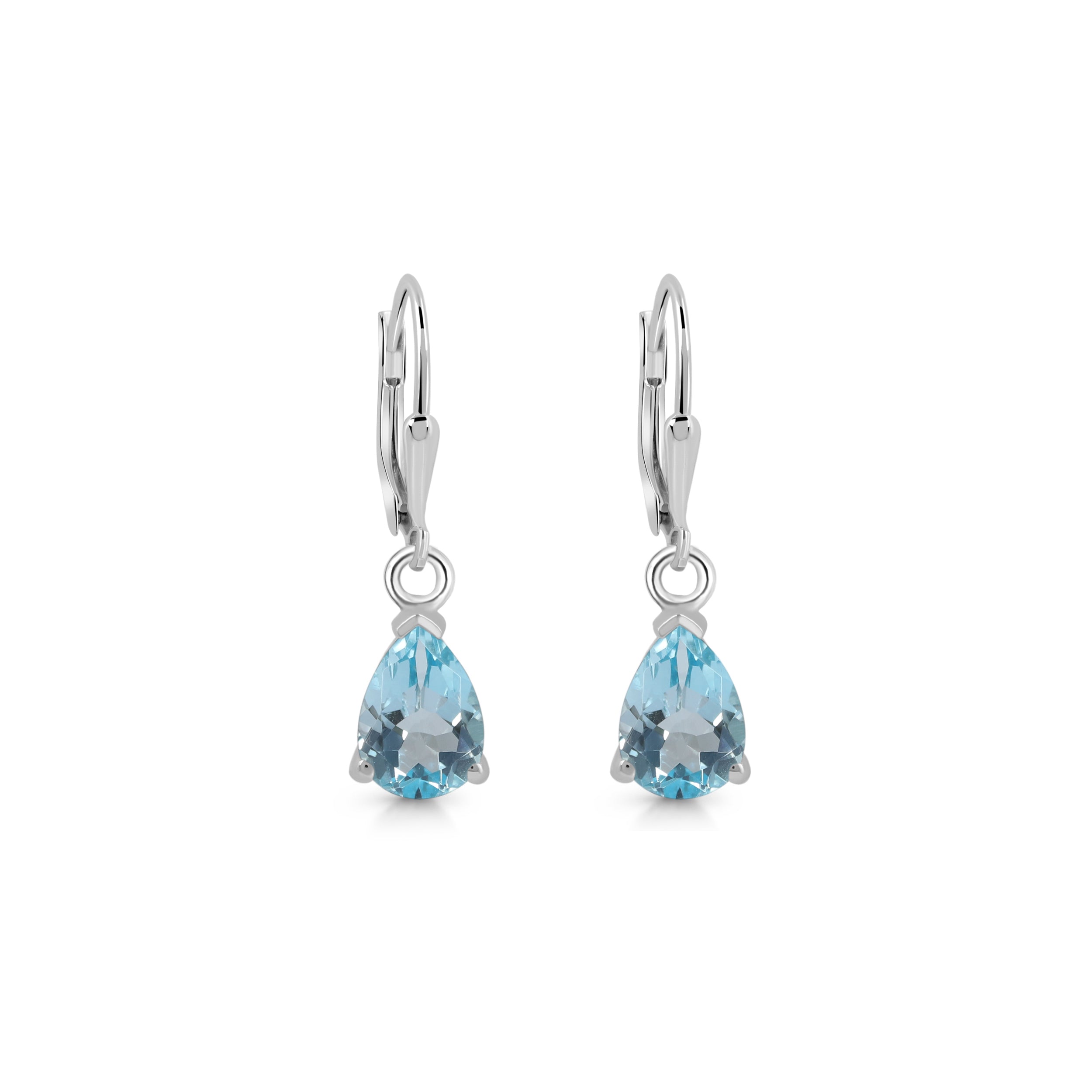 Blue Topaz Leverback Earring-(BTZ-SE-676.)